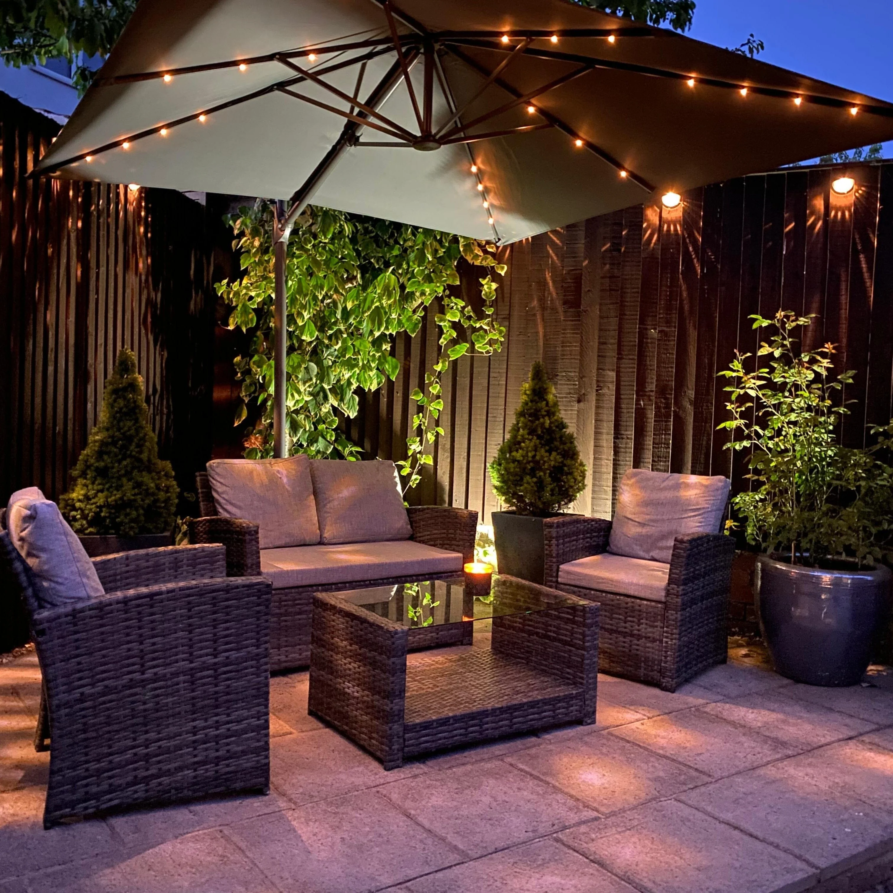 Cote 4 Seater Rattan Garden Sofa Set - Grey - Image 4