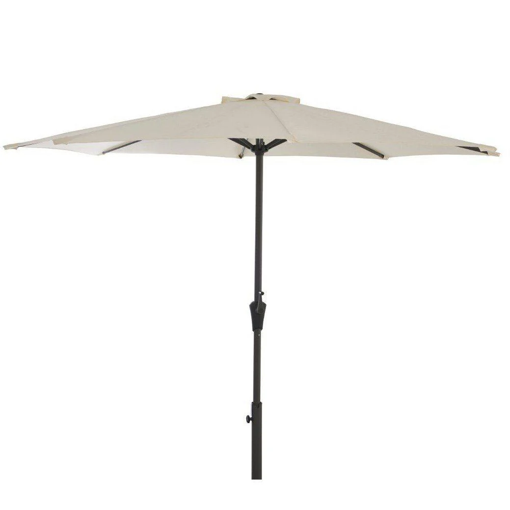 Kemble 4 Seater Rattan Round Garden Dining Set with Cream Parasol - Black Weave - Image 12