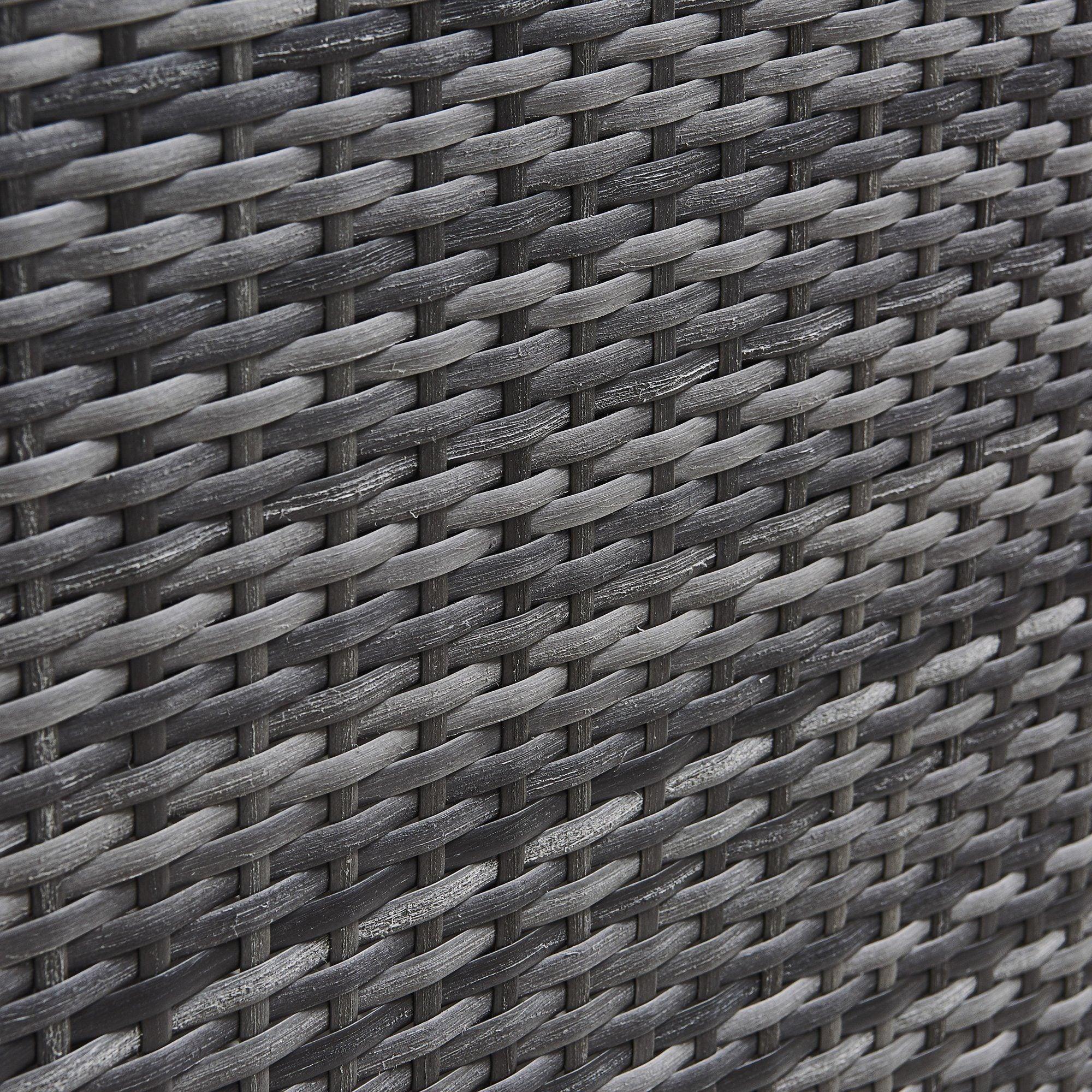 Cube 8 Seater Rattan Outdoor Dining Set - Grey Weave with Grey Cushions - Image 7