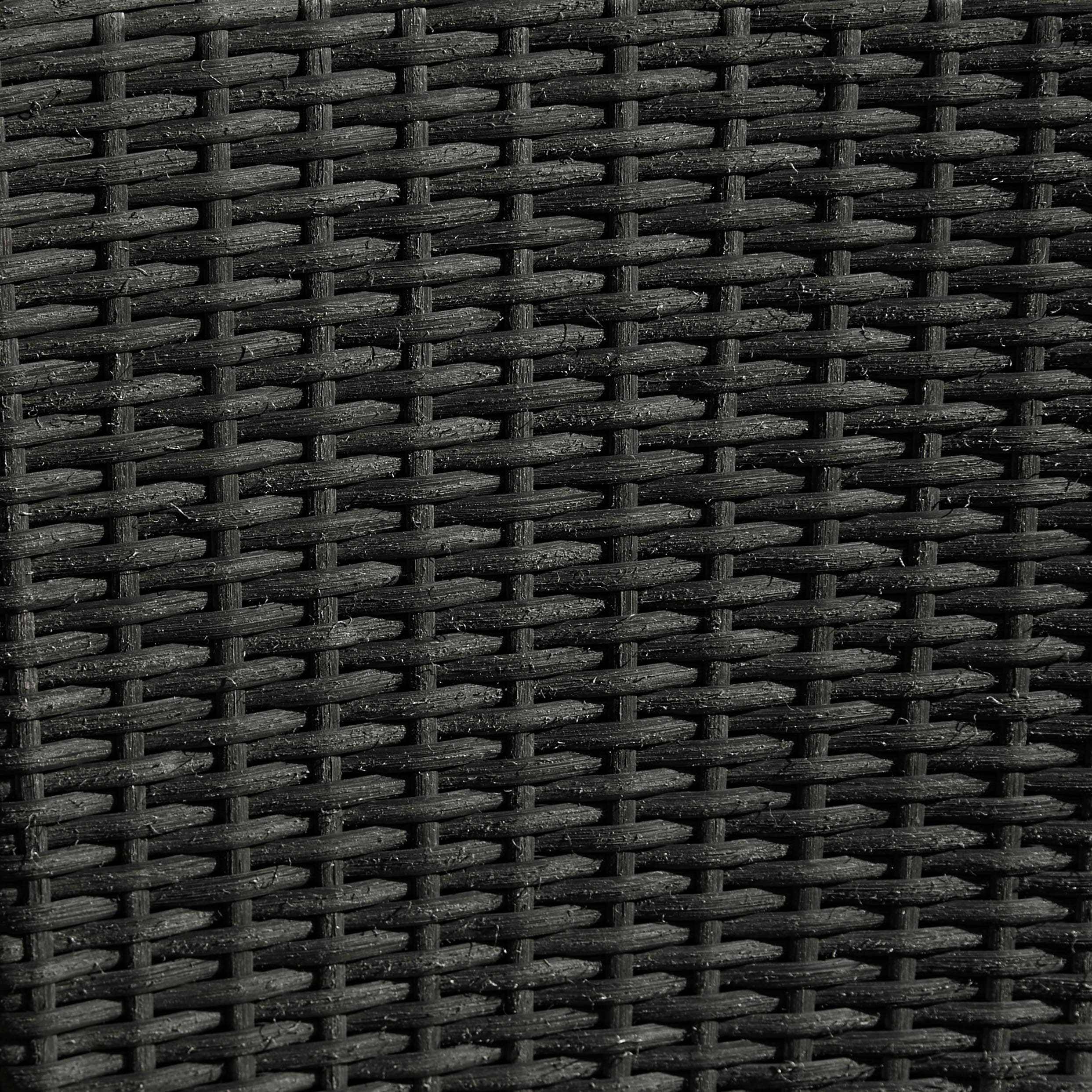 Cube 8 Seater Rattan Outdoor Dining Set with Grey Parasol - Black Weave - Image 8