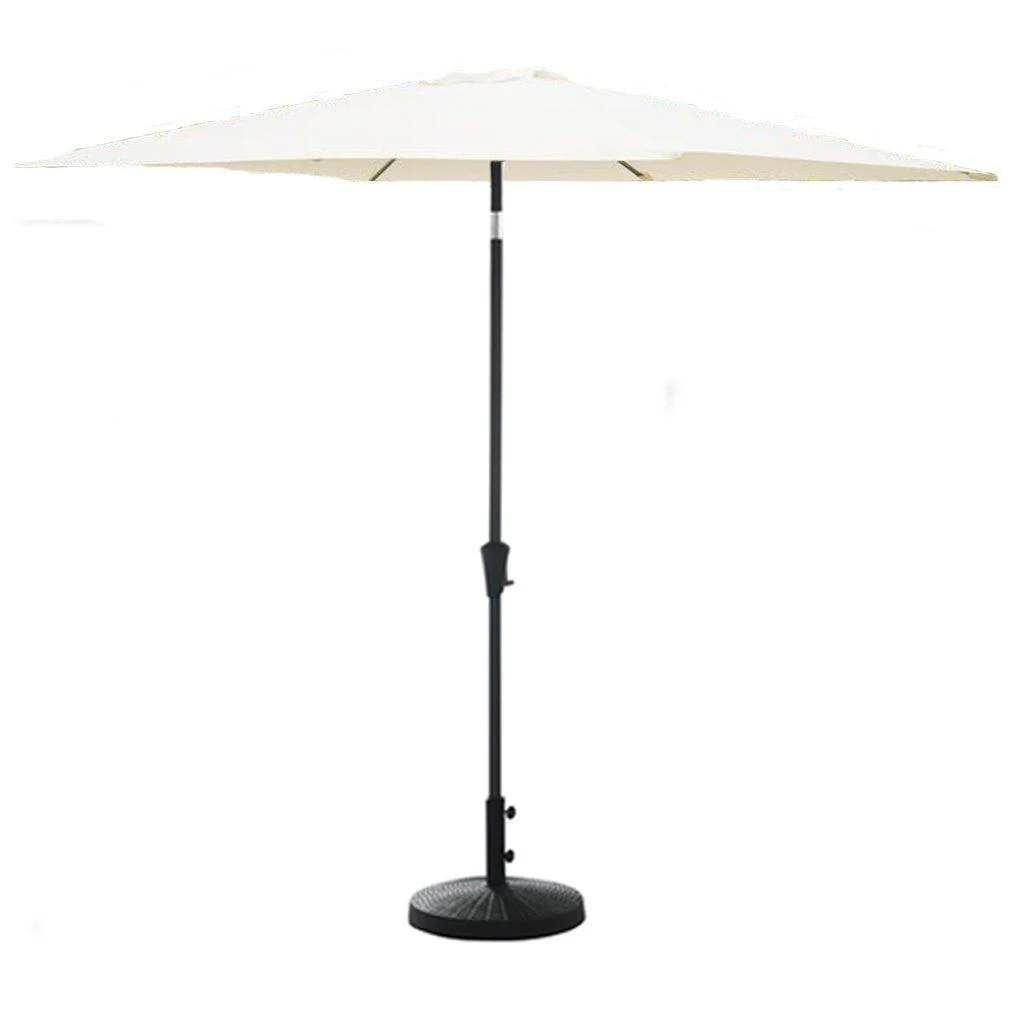 Marston 8 Seater Rattan Garden Dining Set with Cream Parasol - Black - Glass Top - Image 5