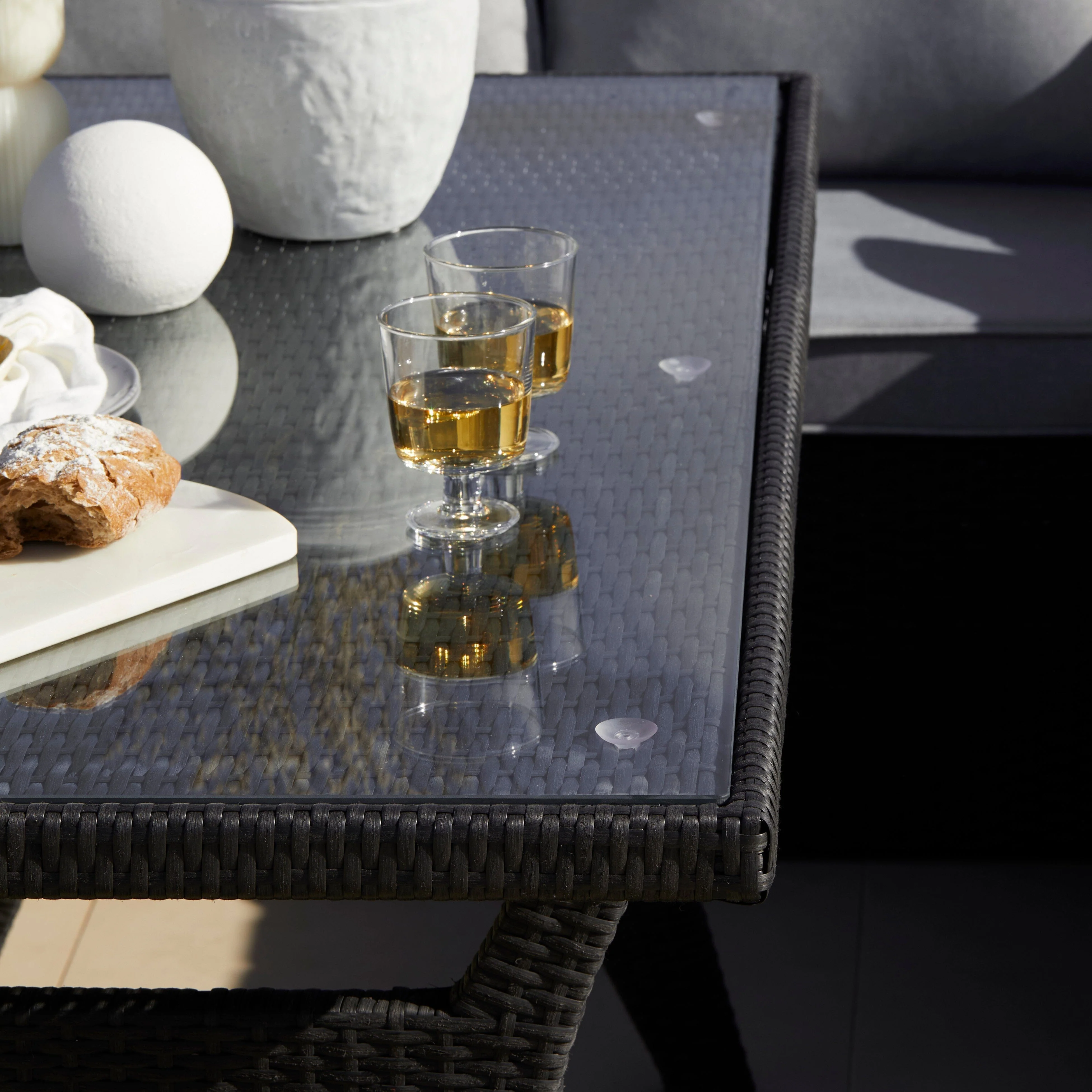 Aston 9 Seater Rattan Garden Corner Sofa Set - Black - Image 4