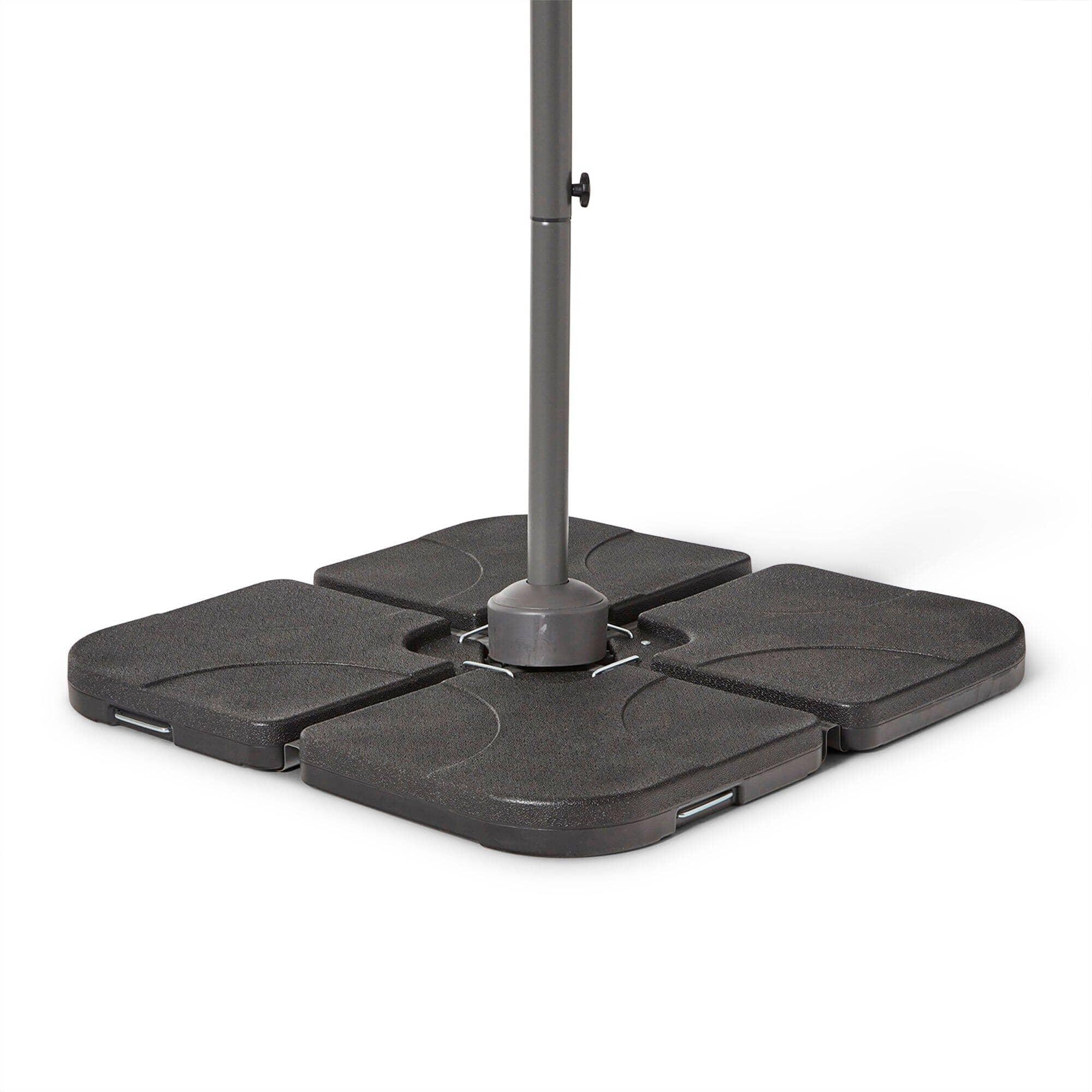 Aston 9 Seater Rattan Corner Sofa Set with Grey LED Premium Cantilever Parasol - Grey - Image 9