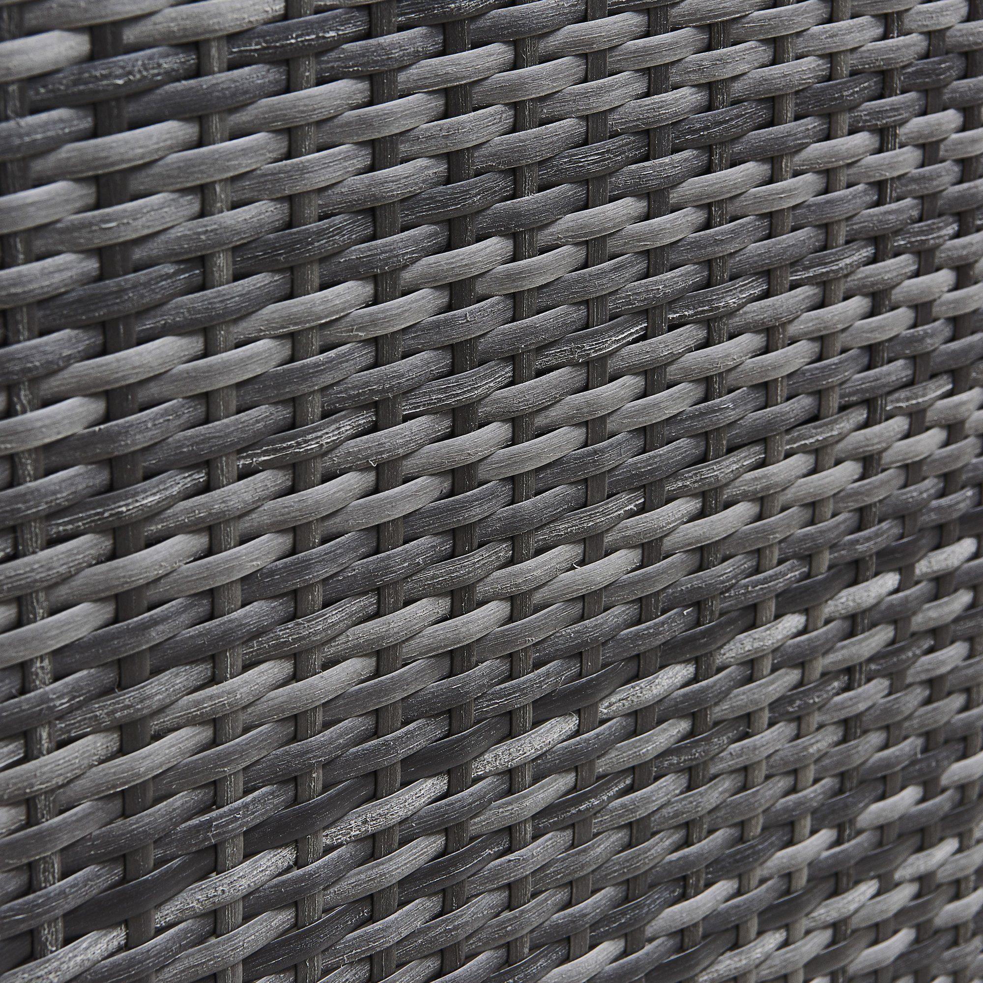 Aston 9 Seater Rattan Corner Sofa Set with Cream LED Premium Cantilever Parasol - Grey - Image 5