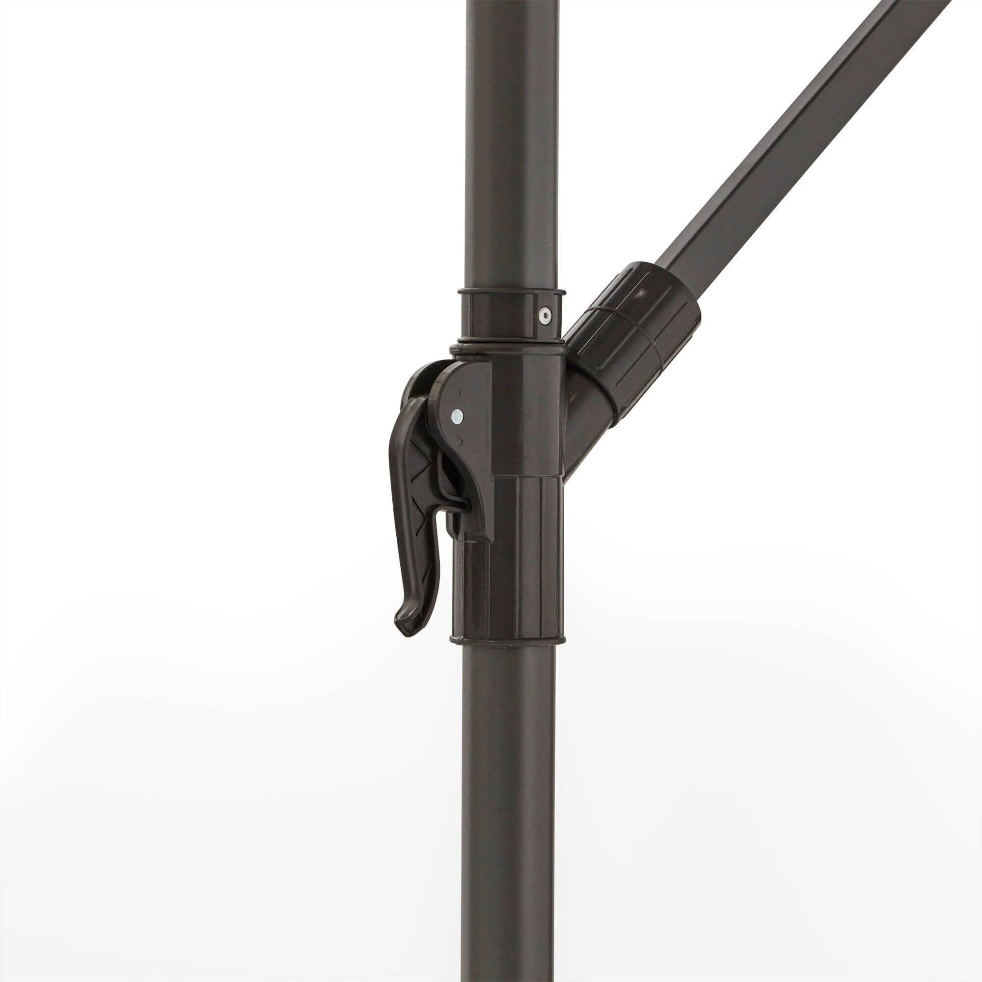 Aston 9 Seater Rattan Garden Corner Sofa Set with Cream Lean Over Parasol - Black Weave - Image 22