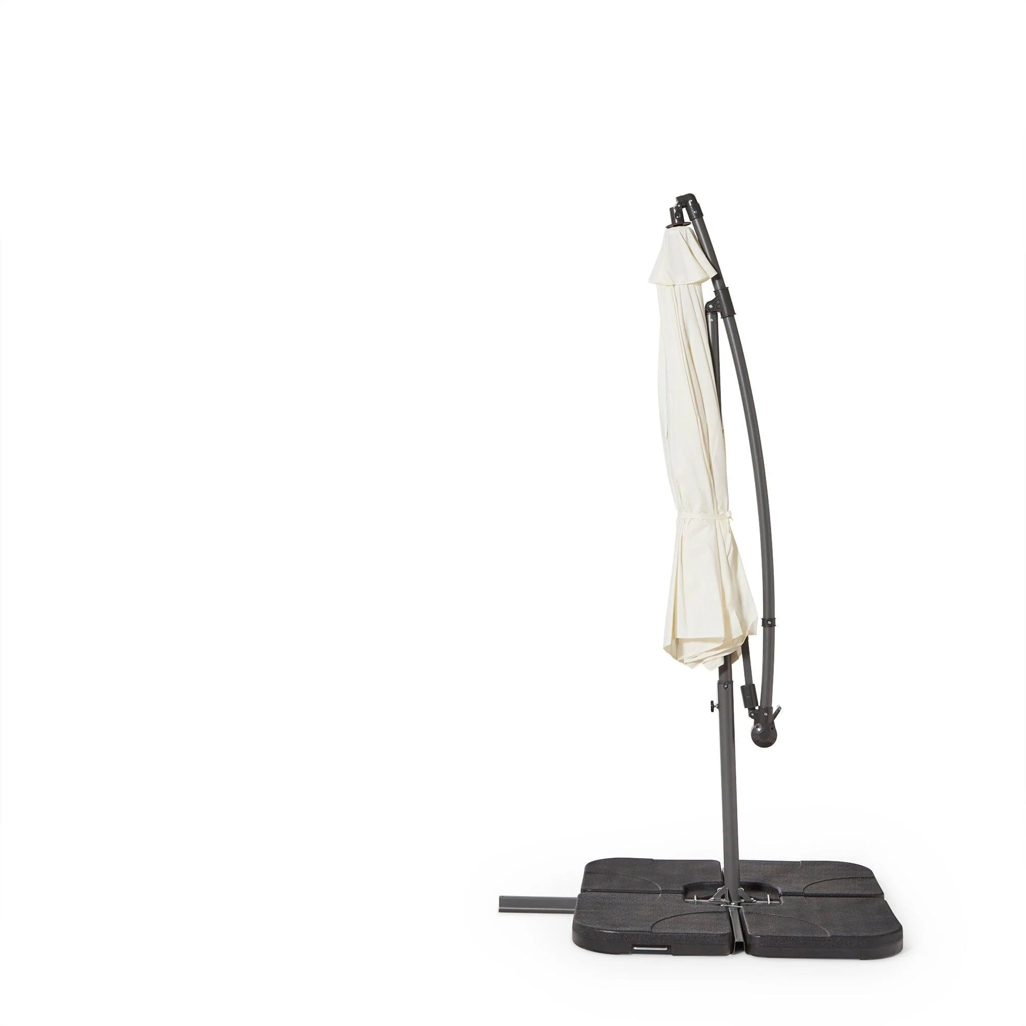 Aston 9 Seater Rattan Corner Sofa Set with Cream Lean Over Parasol - Grey - Image 8