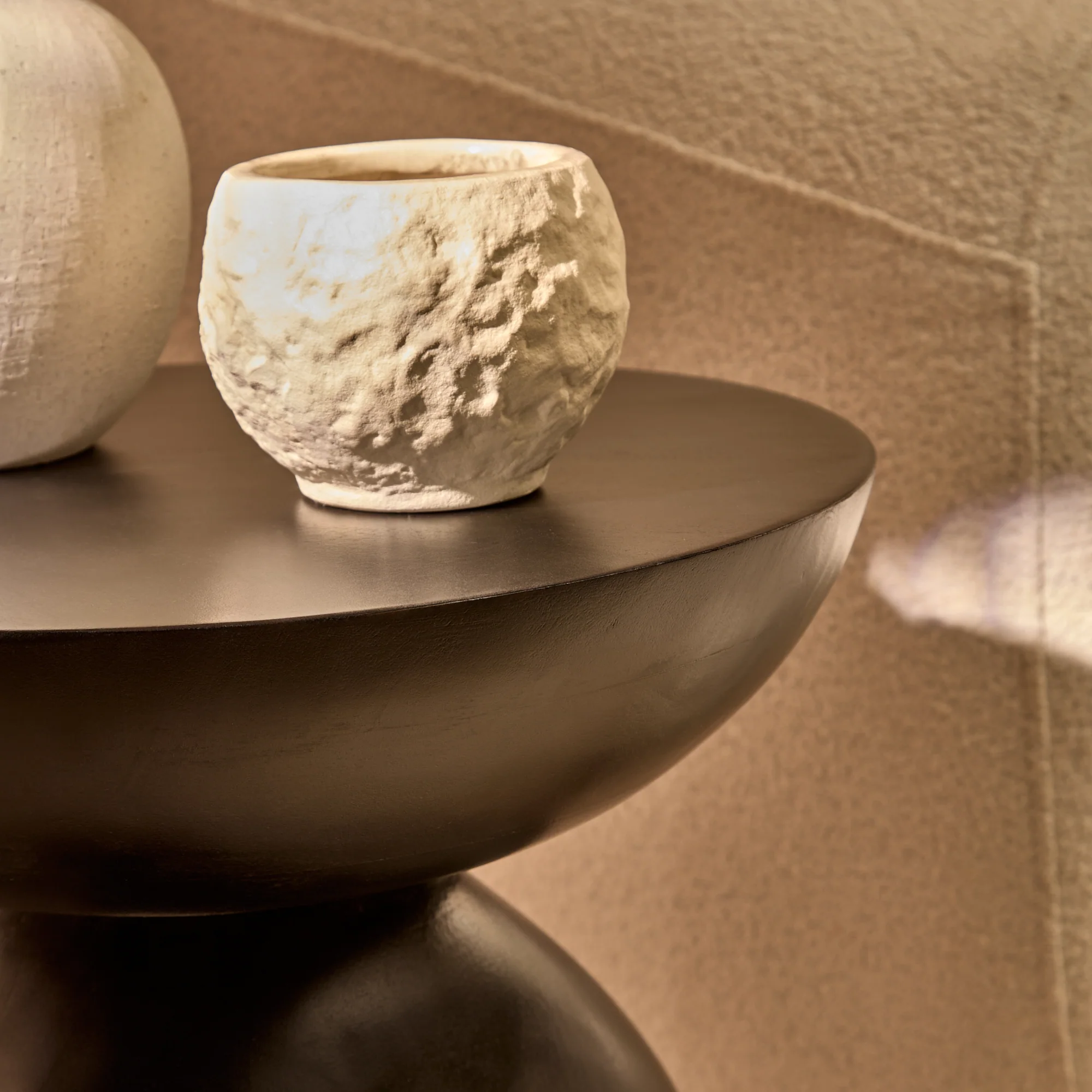 Alder Mango Wood Round Side Table - Jet Black - Image 3