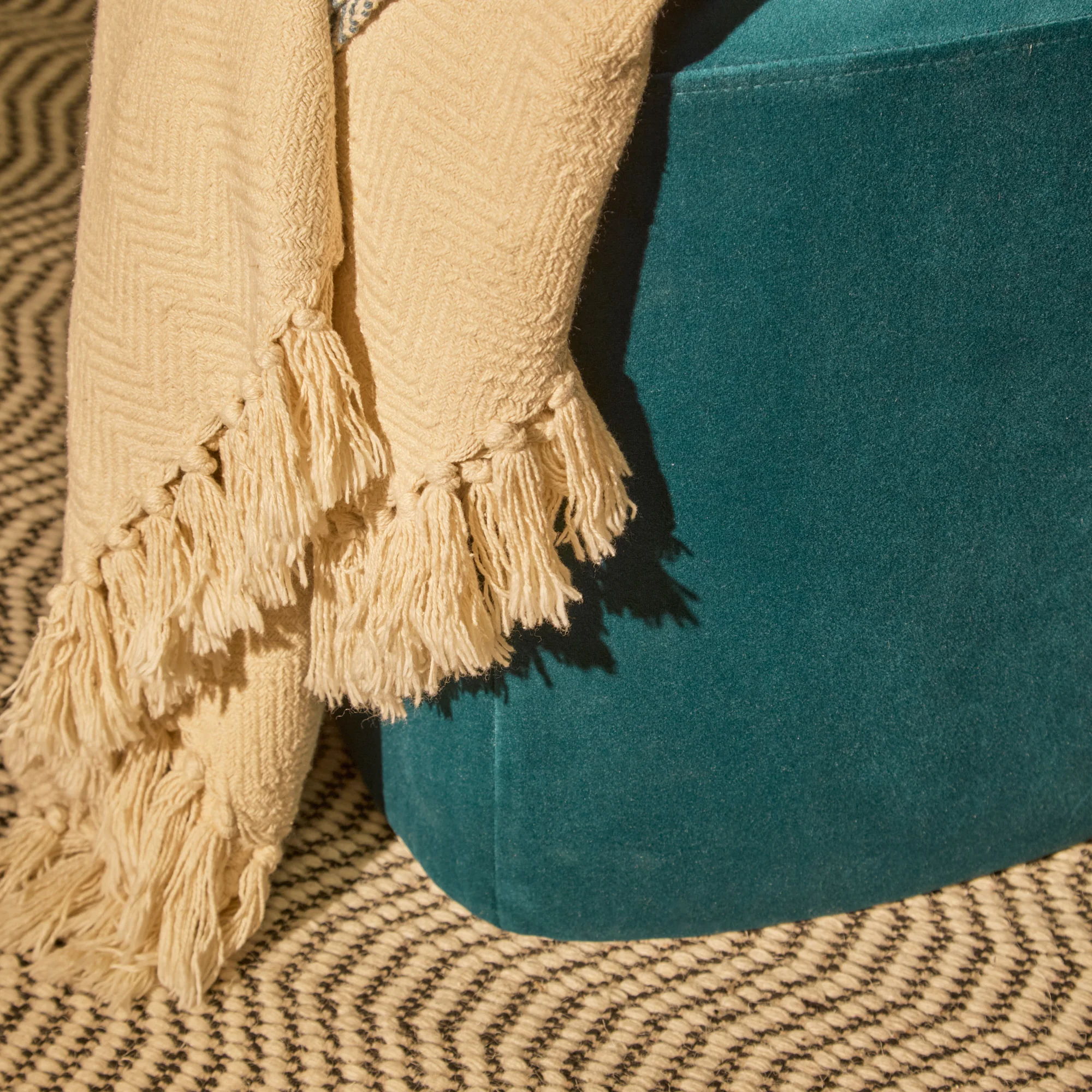 Alder Footstool - Deep Teal - Image 3