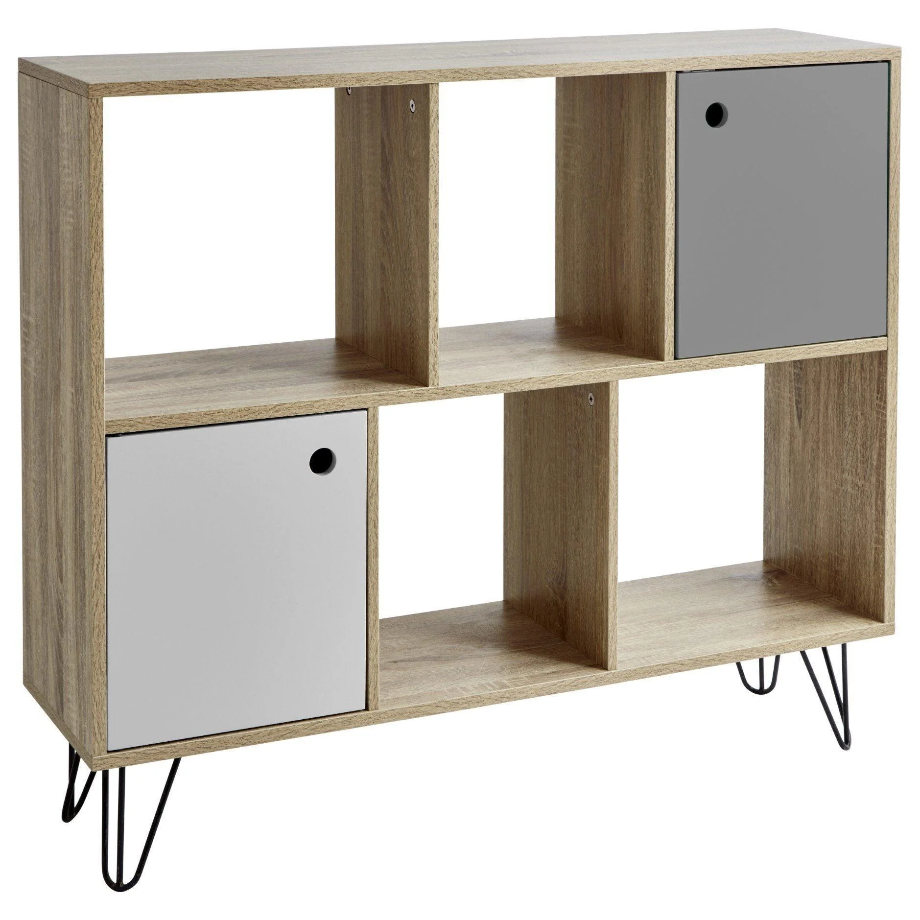 Anderson Cube Storage Unit - Oak Effect with Grey Cupboards - Image 5