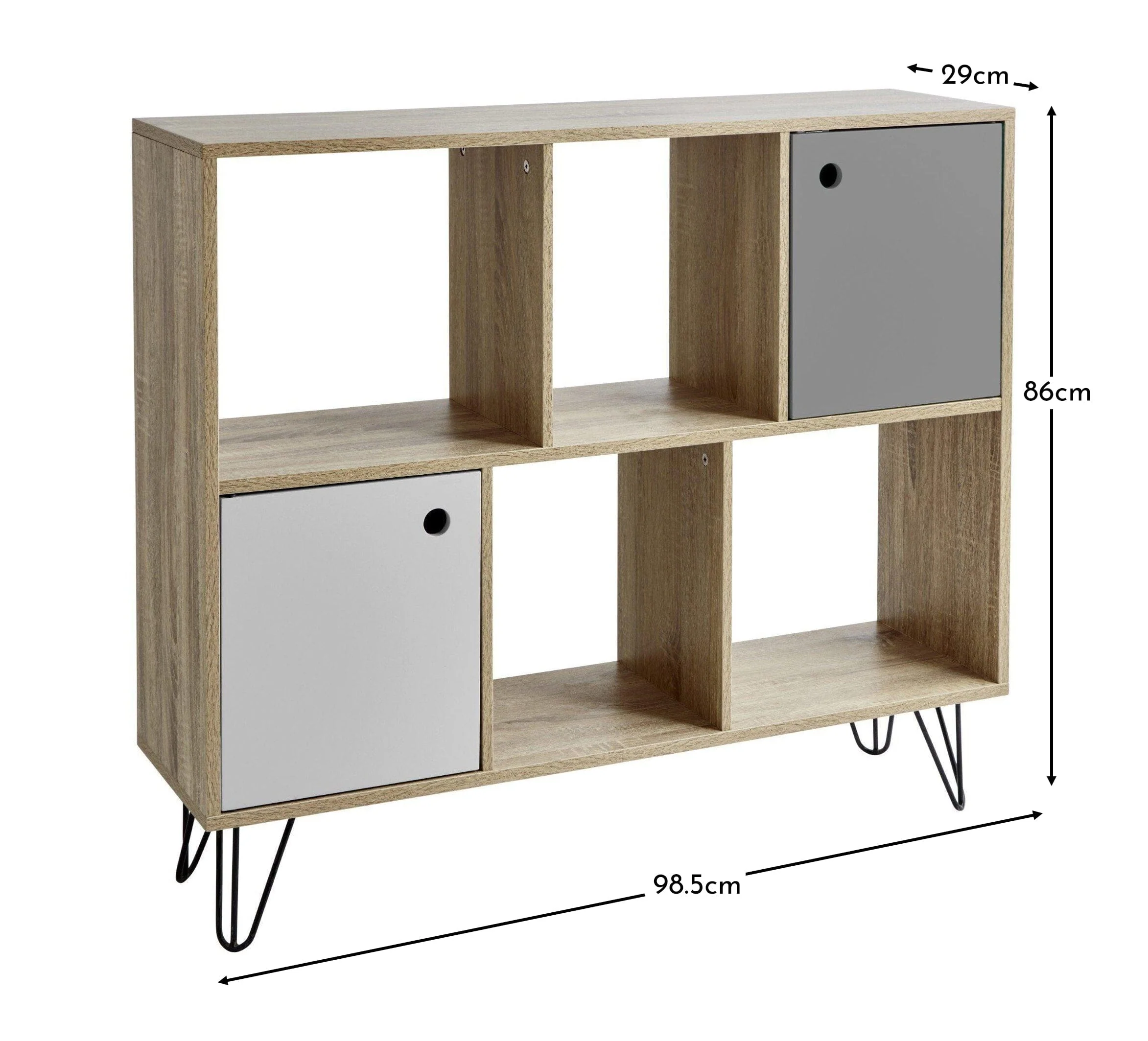 Anderson Cube Storage Unit - Oak Effect with Grey Cupboards - Image 6