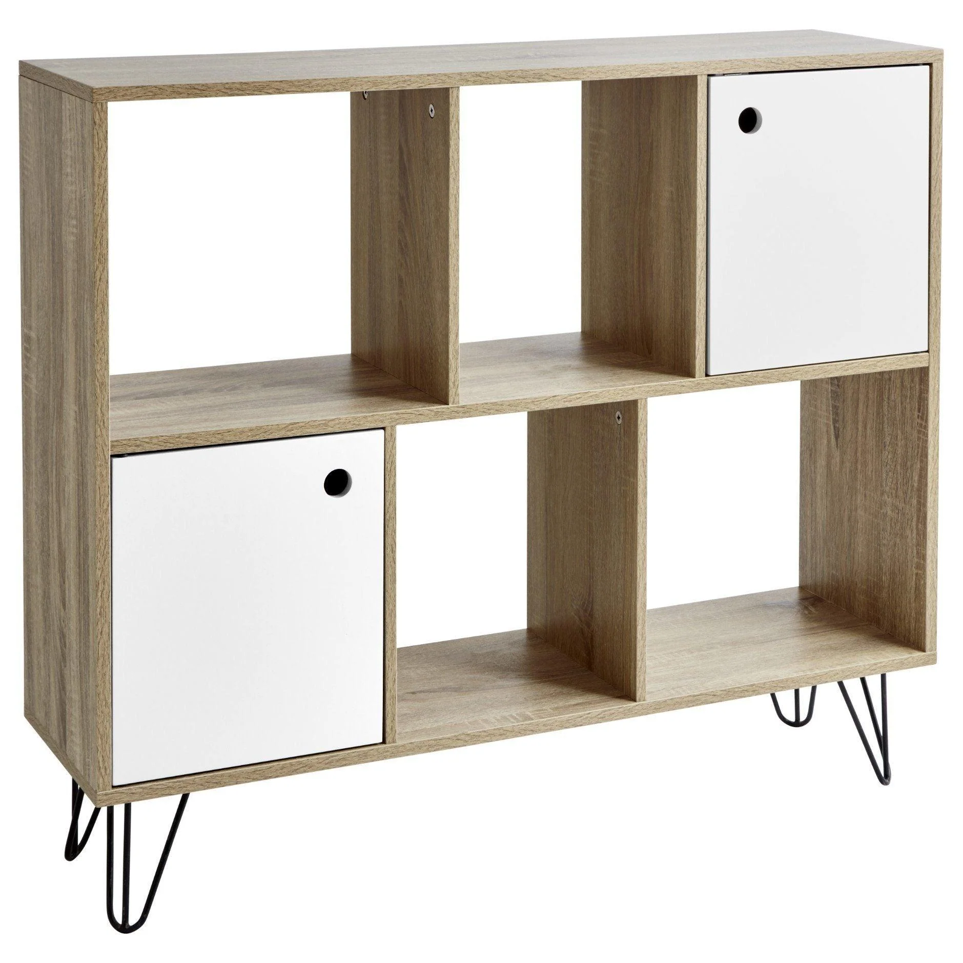 Anderson Cube Storage Unit - Oak Effect with White Cupboards - Image 6