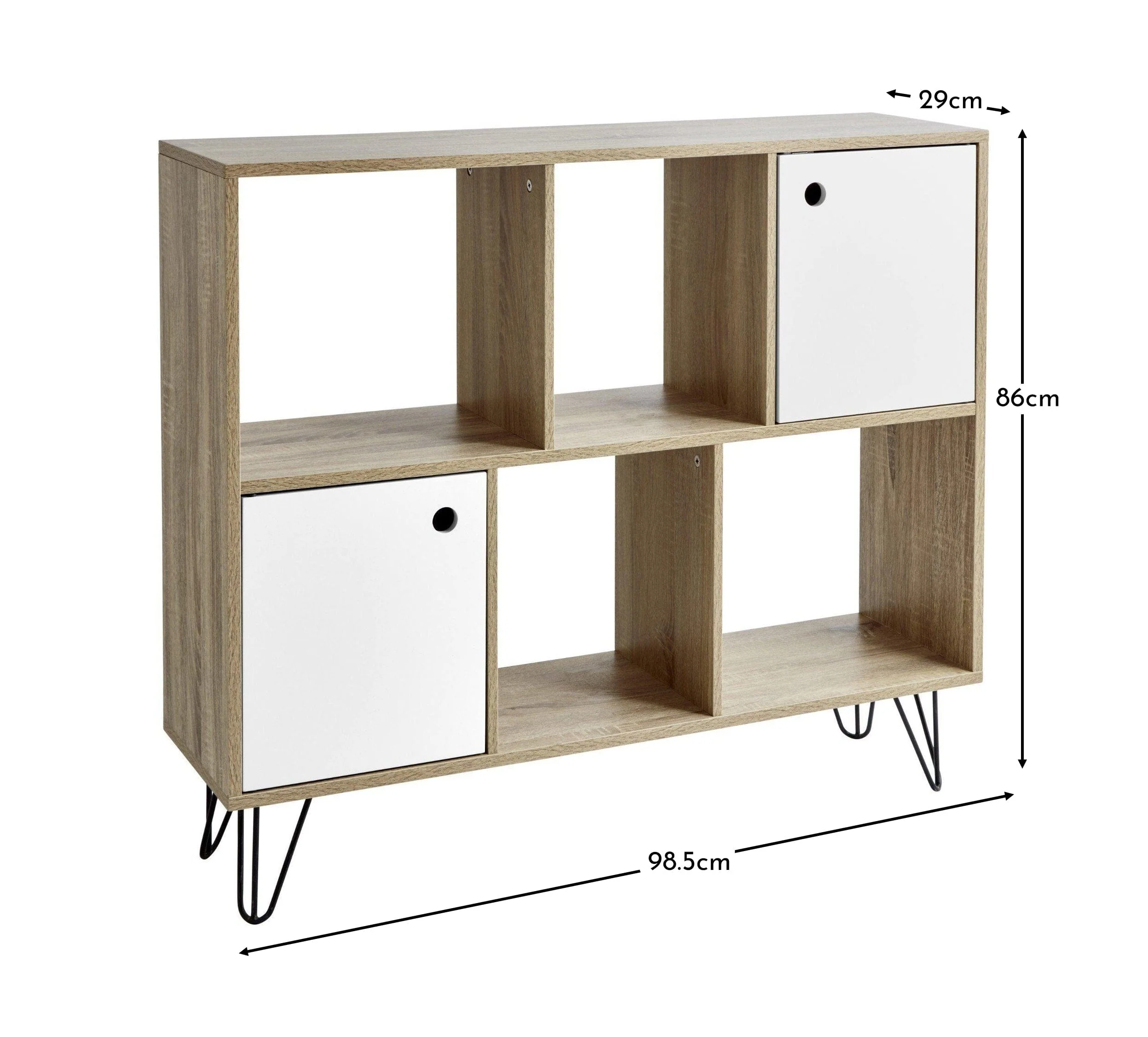 Anderson Cube Storage Unit - Oak Effect with White Cupboards - Image 7