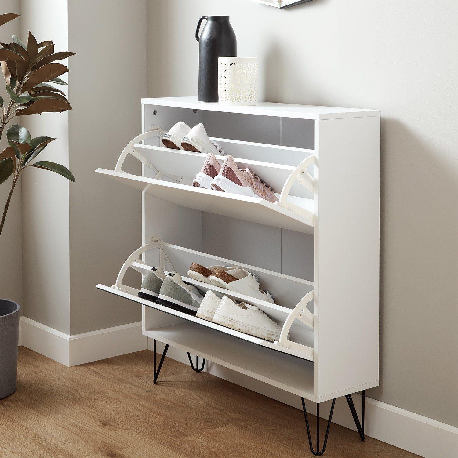 Anderson Shoe Cabinet - 2 Door - White - Image 5