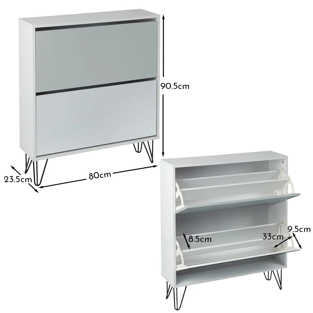 Anderson Shoe Cabinet - 2 Door - White - Image 9