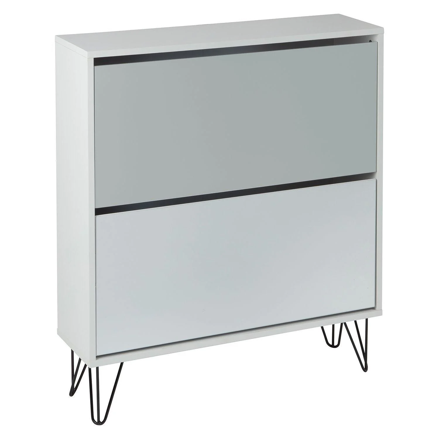 Anderson Shoe Cabinet - 2 Door - White & Grey - Image 7