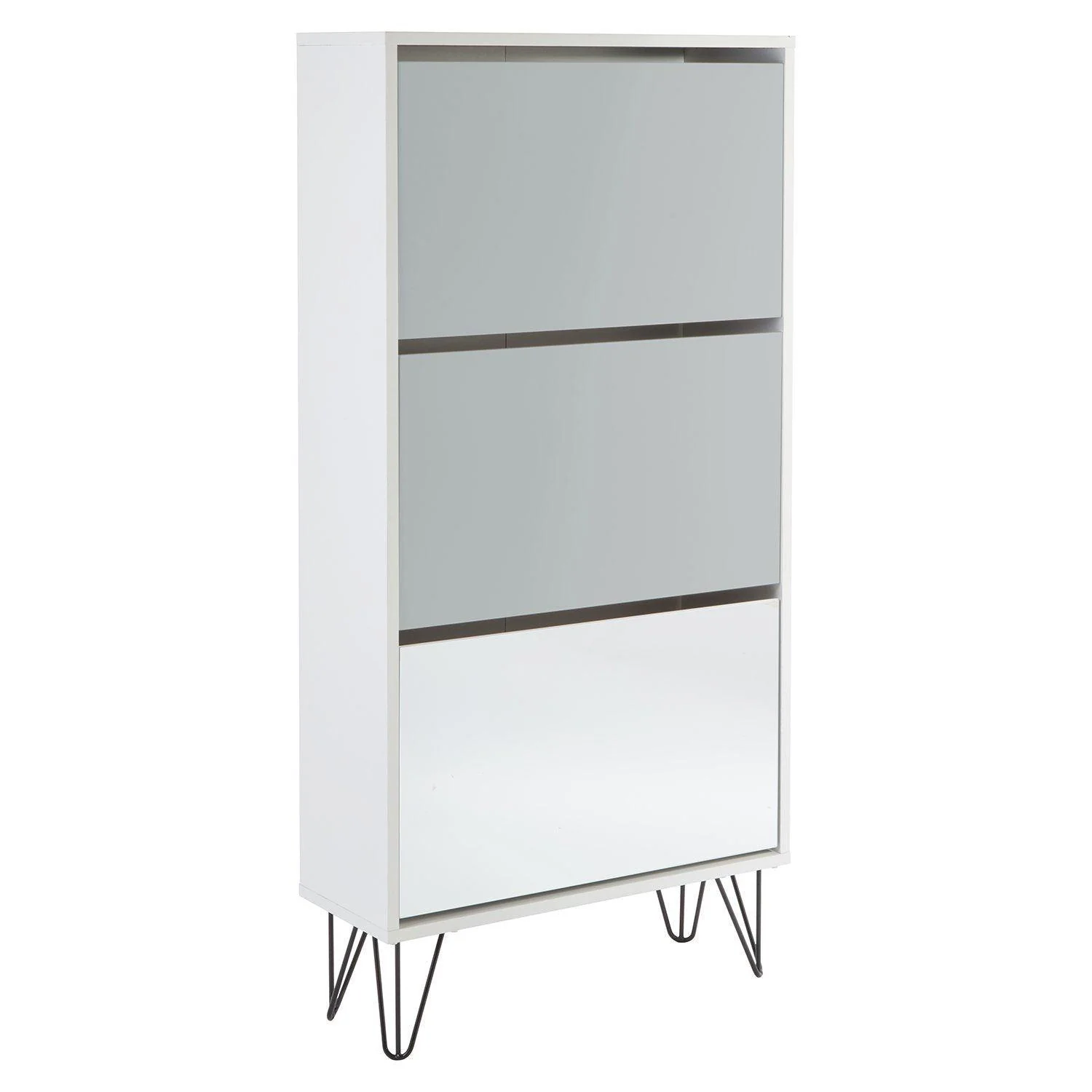 Anderson Shoe Cabinet - 3 Door - White & Grey - Image 7