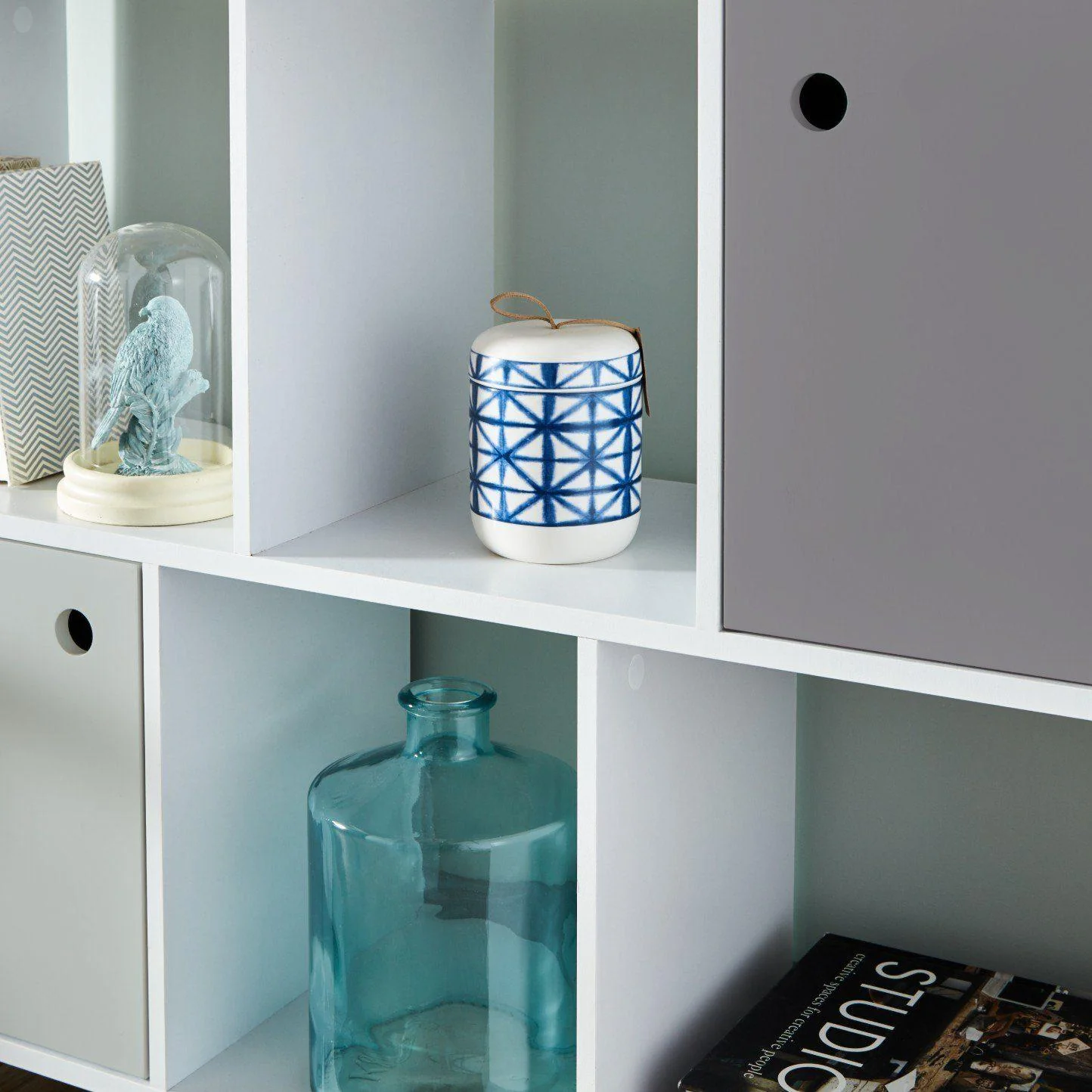 Anderson Cube Storage Unit - White with Grey Cupboards - Image 3