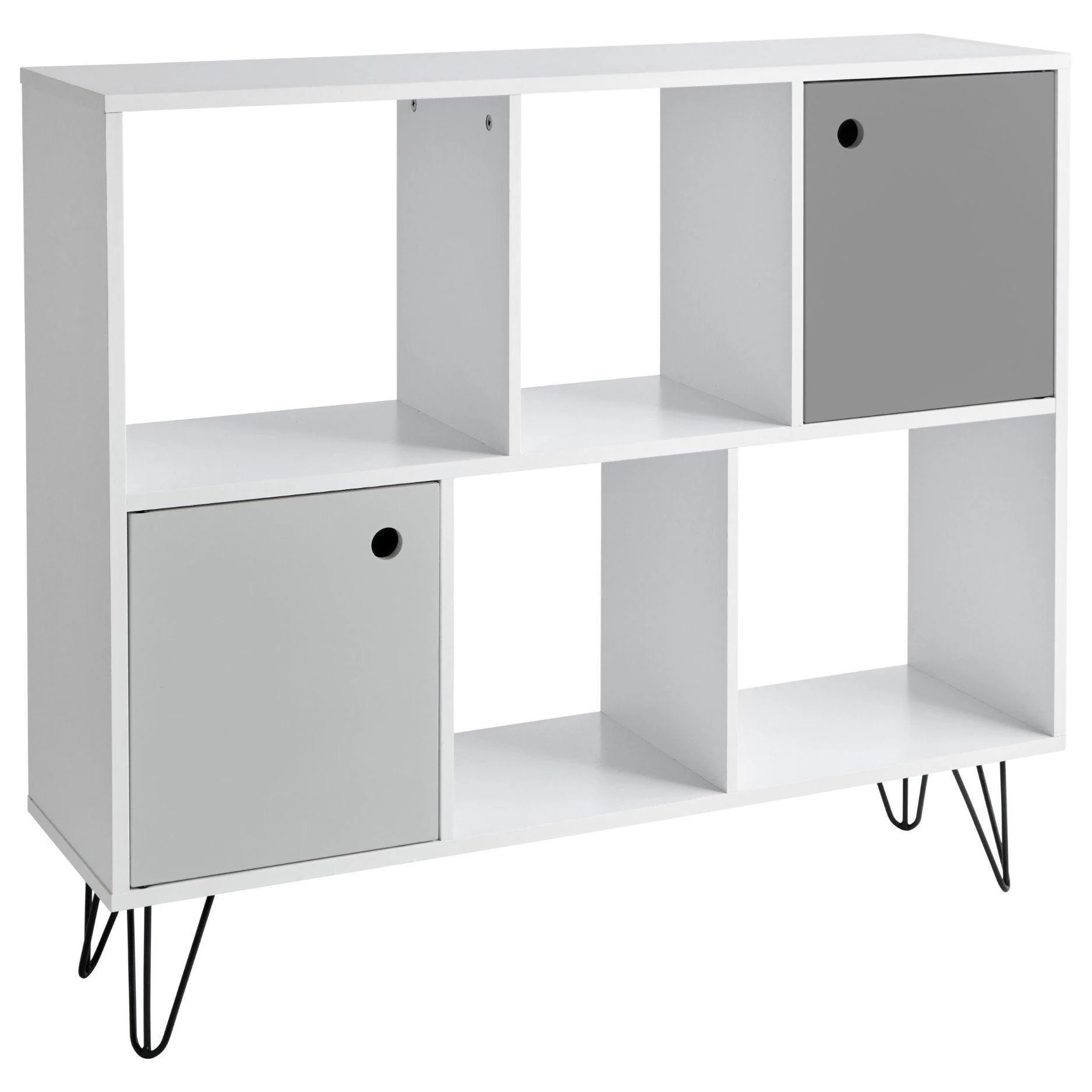 Anderson Cube Storage Unit - White with Grey Cupboards - Image 4