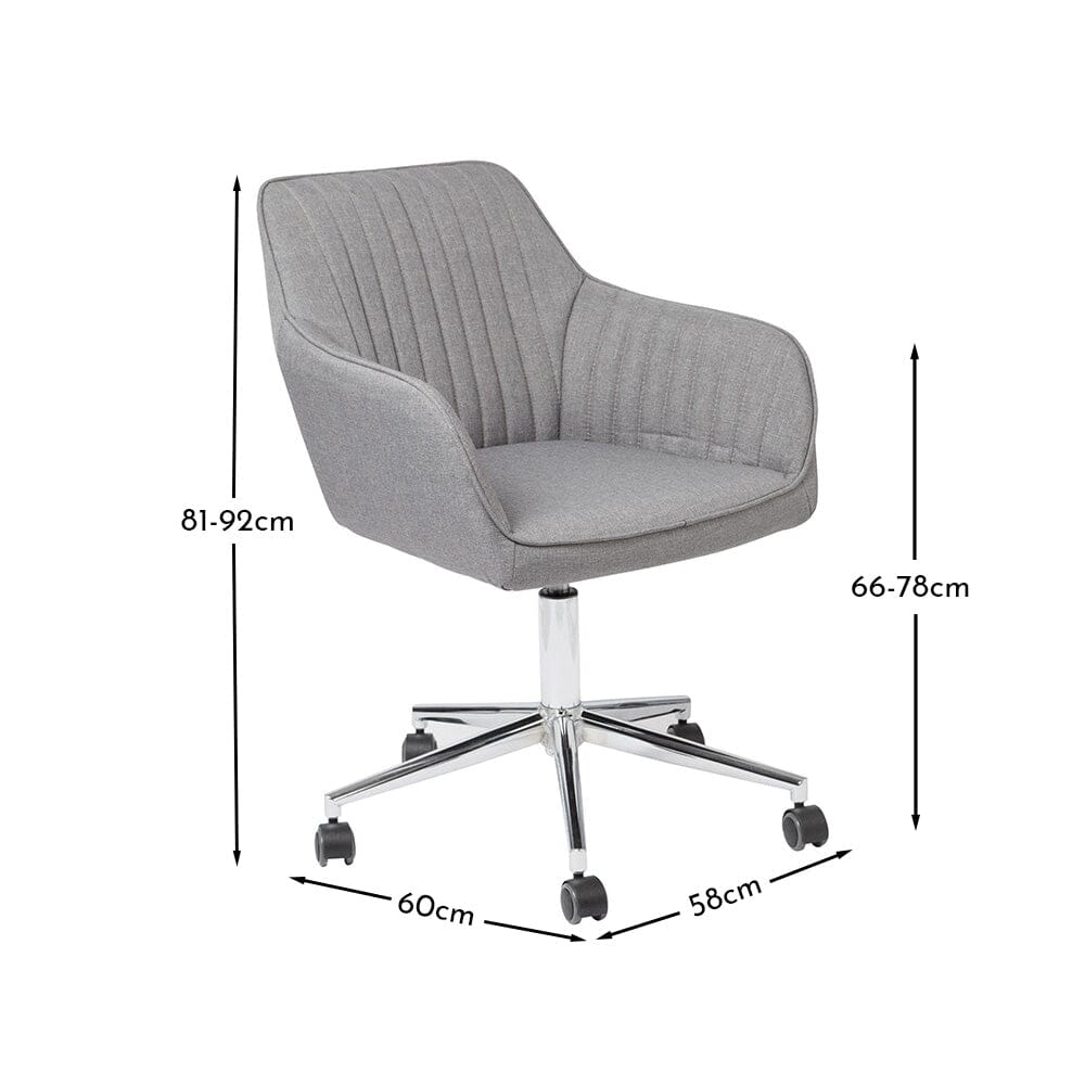 Anna Office Swivel Chair - Grey - Image 6