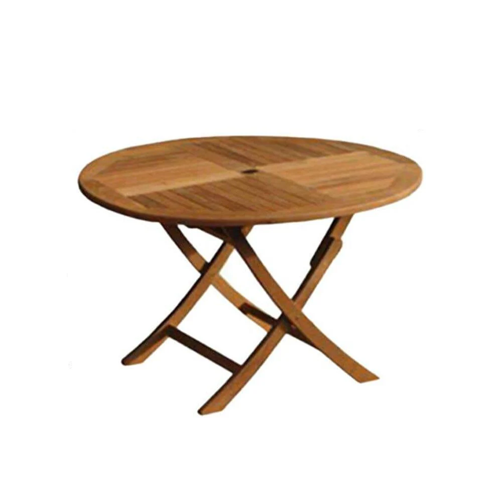 Ashby 8 Seater Wooden Round Folding Garden Dining Table - 160cm - Image 9