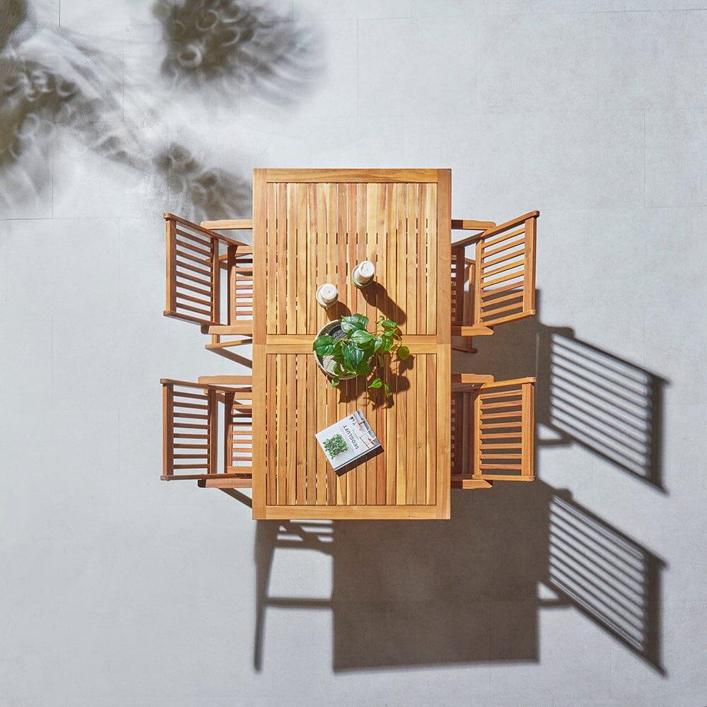 Ashby 4 Seater Wooden Garden Dining Set - 120cm - Image 7