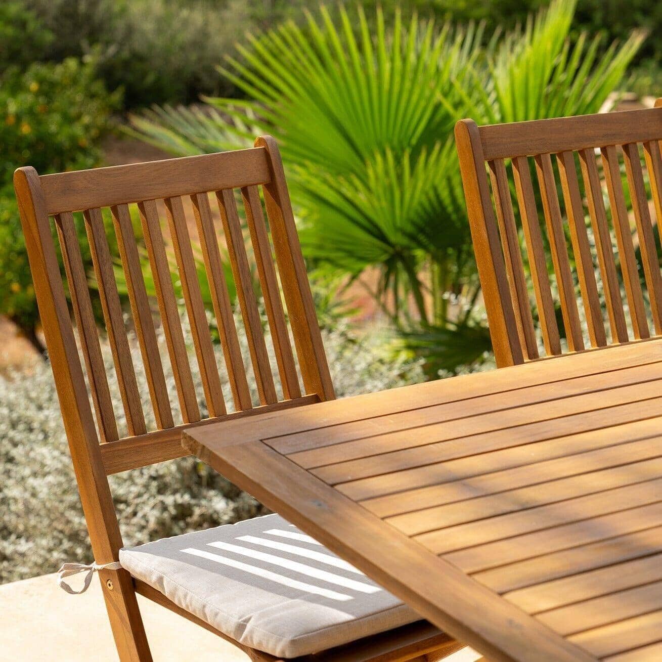 Ashby 4 Seater Wooden Garden Dining Set - 120cm - Image 4