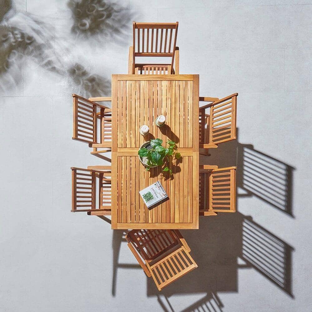 Ashby 6 Seater Wooden Garden Dining Set - 150cm - Image 8