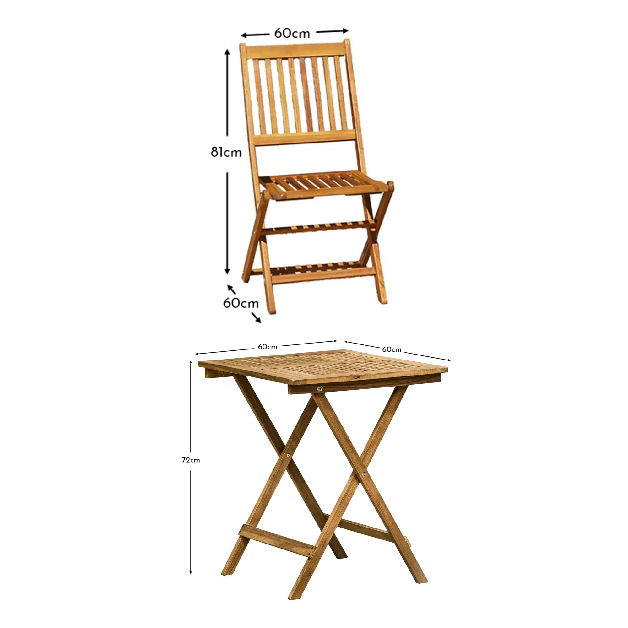Ashby Wooden Garden Bistro Dining Set - Image 12