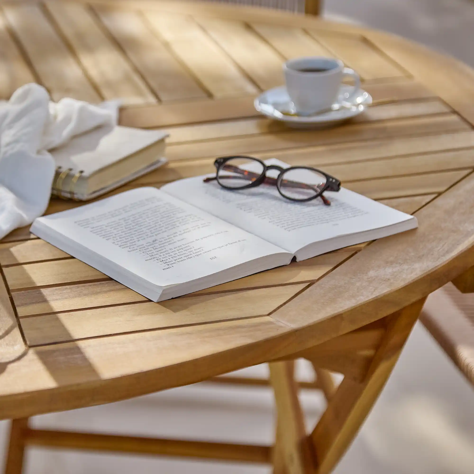 Ashby 6 Seater Wooden Round Garden Dining Set with 6 Cove Rope Chairs - 160cm - Image 9