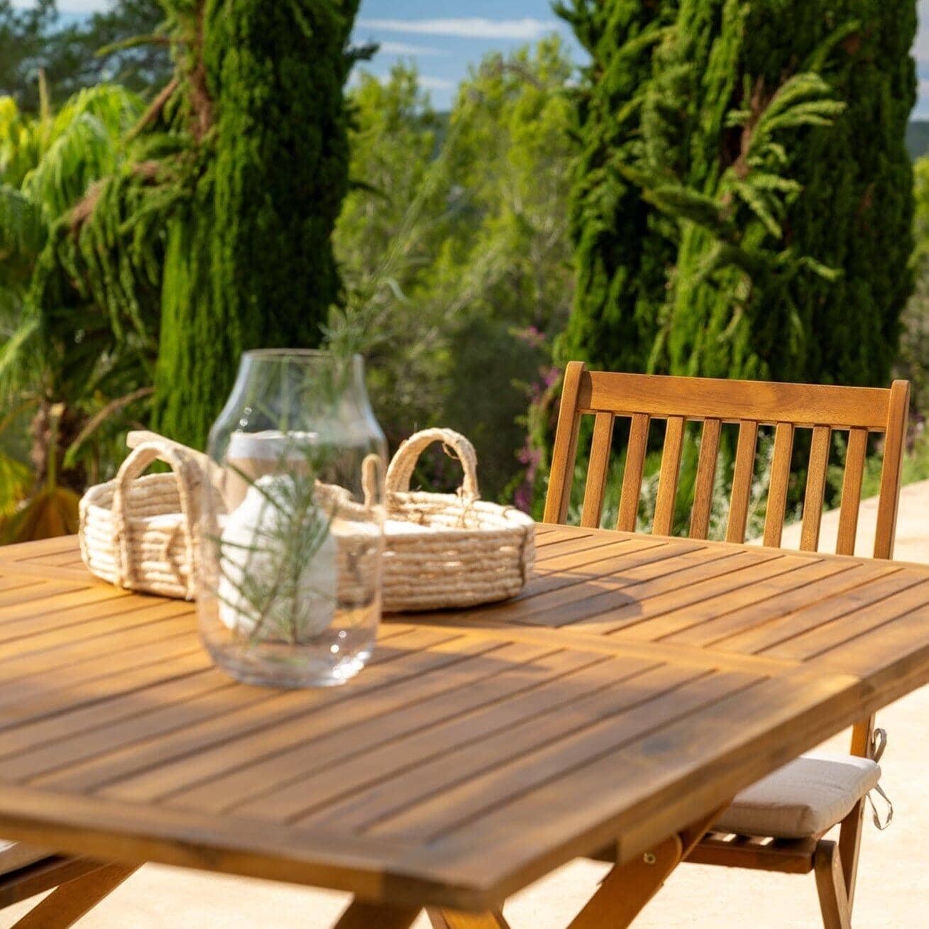 Ashby 4 Seater Wooden Rectangle Folding Dining Table - 120cm - Image 3