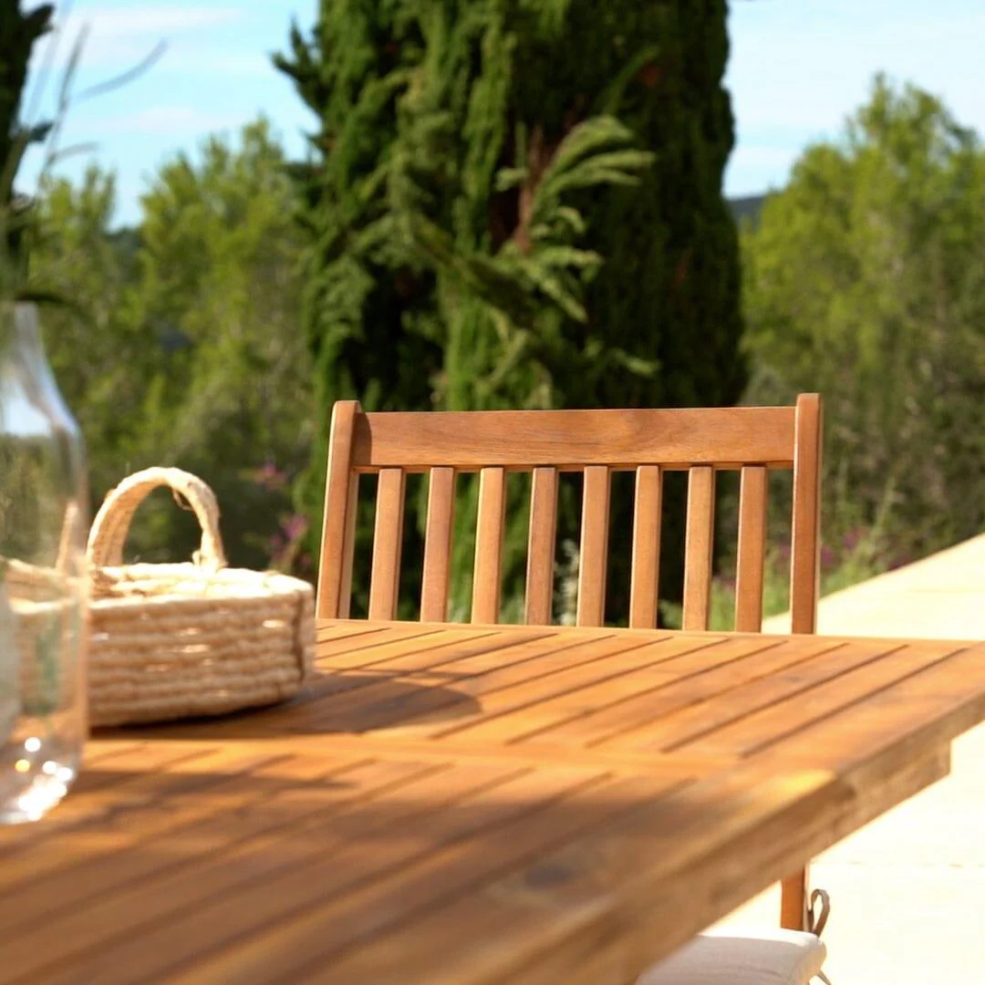 Ashby 4 Seater Wooden Rectangle Folding Dining Table - 120cm - Image 4