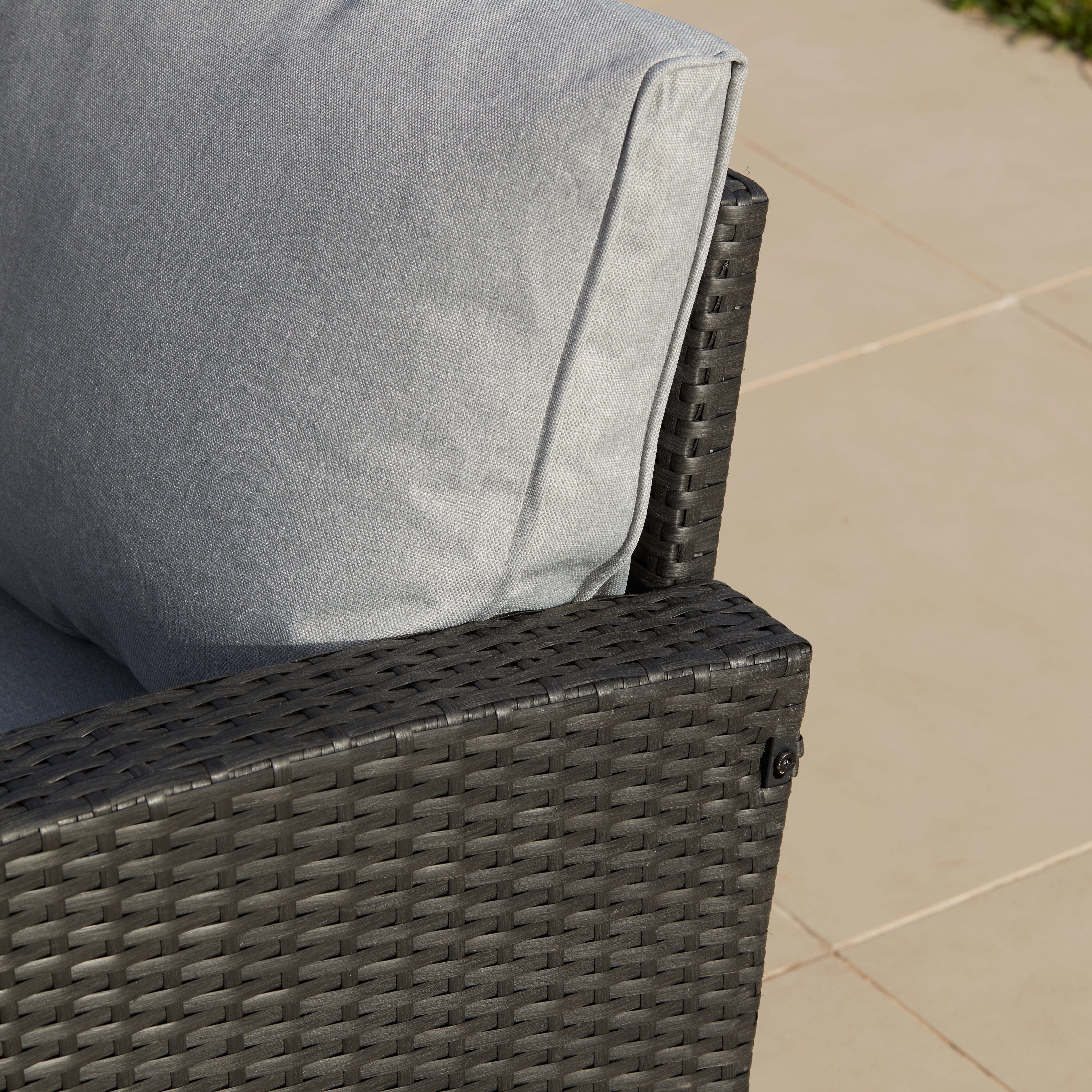 Aston 9 Seater Rattan Garden Corner Sofa Set - Black - Image 9