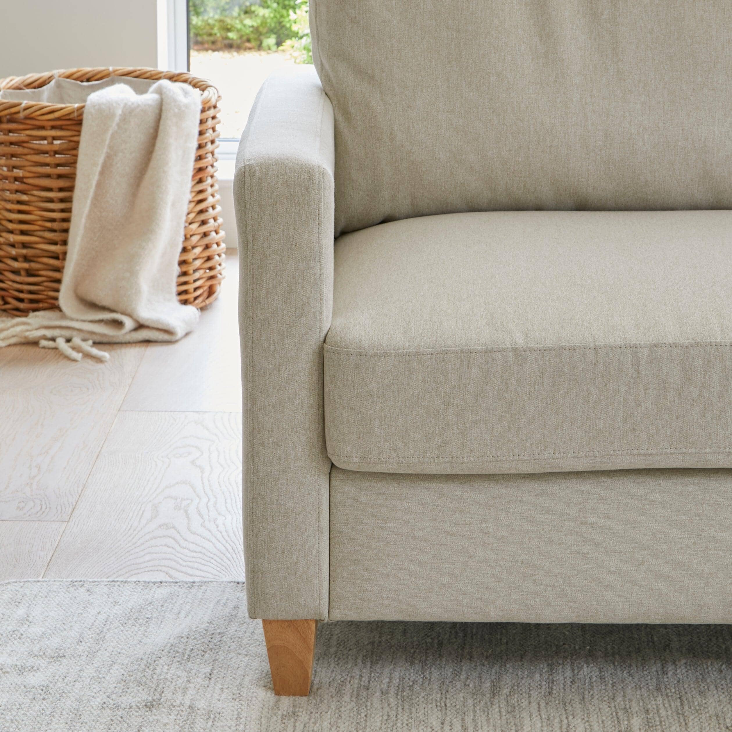 Ava Corner Sofa - Left Hand - Sand with Pale Oak Legs - Image 4