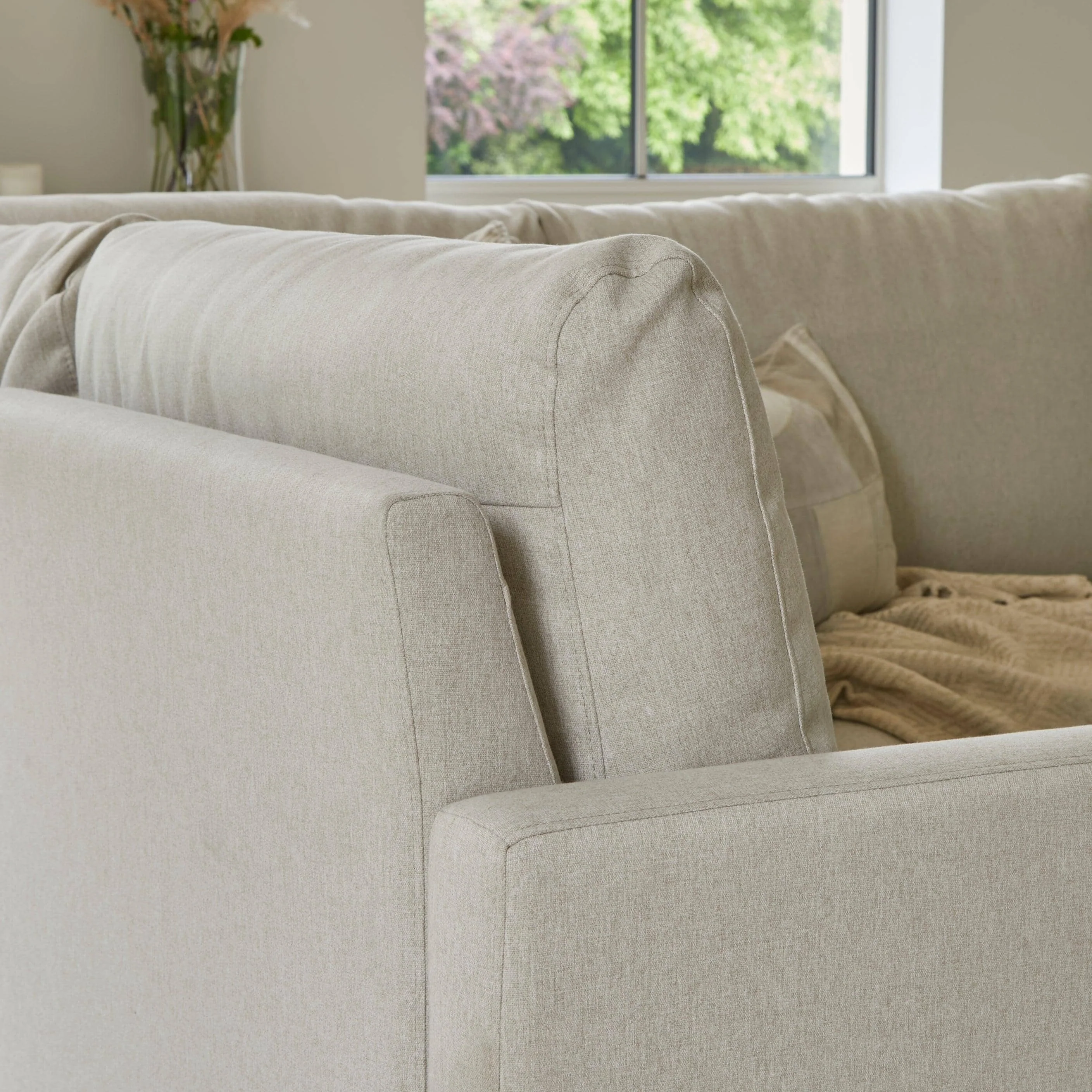 Ava Corner Sofa - Left Hand - Sand with Pale Oak Legs - Image 7