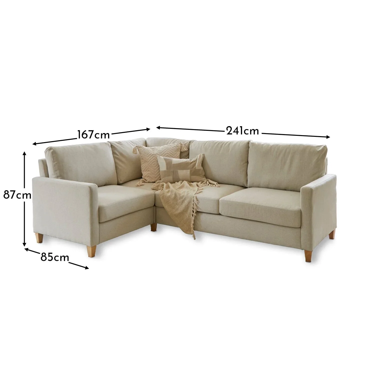 Ava Corner Sofa - Left Hand - Sand with Pale Oak Legs - Image 9