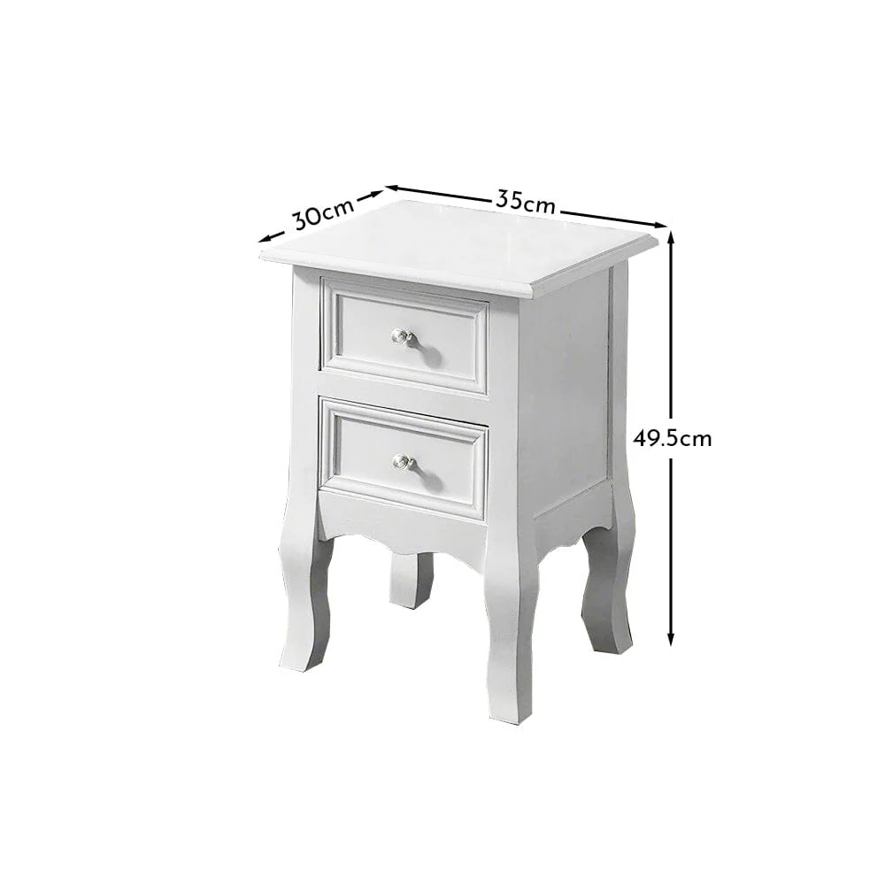 White Bedside Tables Fully Assembled - Set of 2 - Image 6