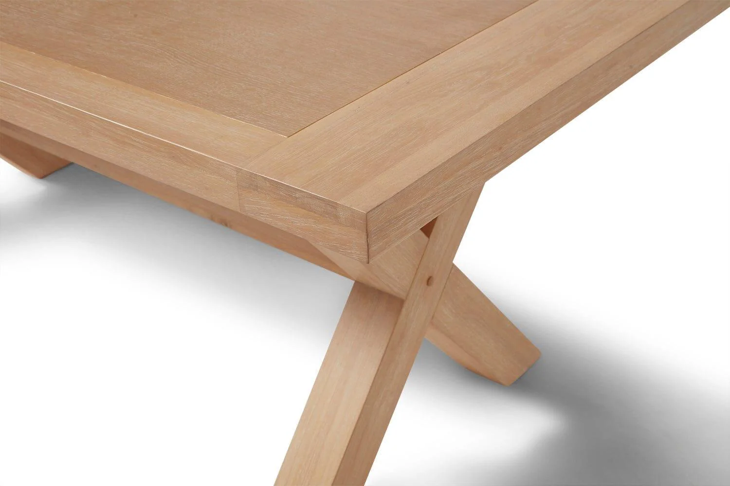 Charlotte Extendable Table 190cm with 2 150cm Dining Benches - Whitewash Oak - Image 11