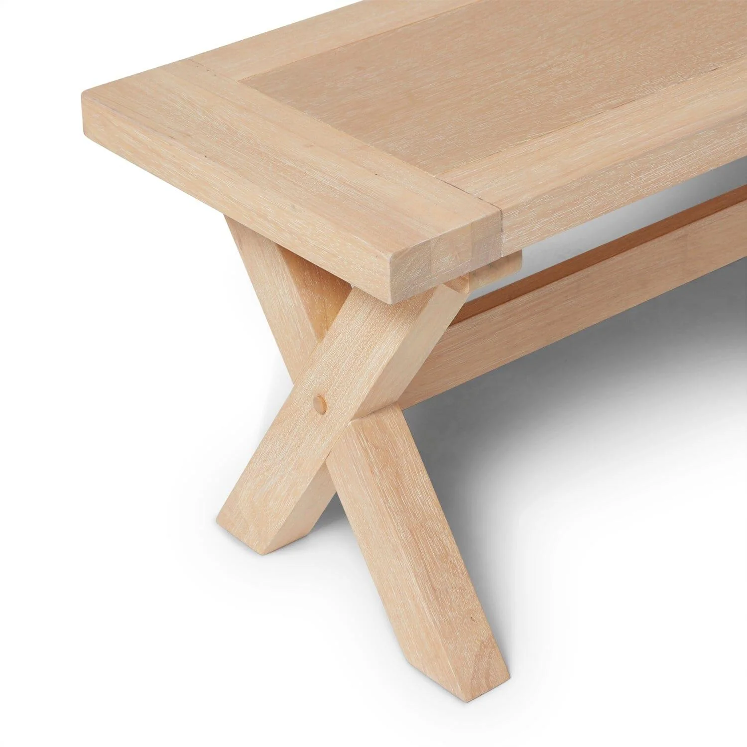 Charlotte Extendable Table 190cm with 2 150cm Dining Benches - Whitewash Oak - Image 16