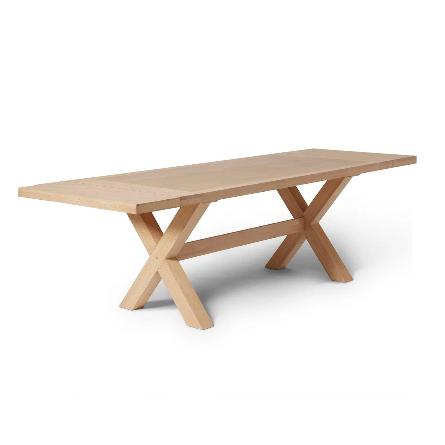 Charlotte Extendable Table 190cm with 2 150cm Dining Benches - Whitewash Oak - Image 9