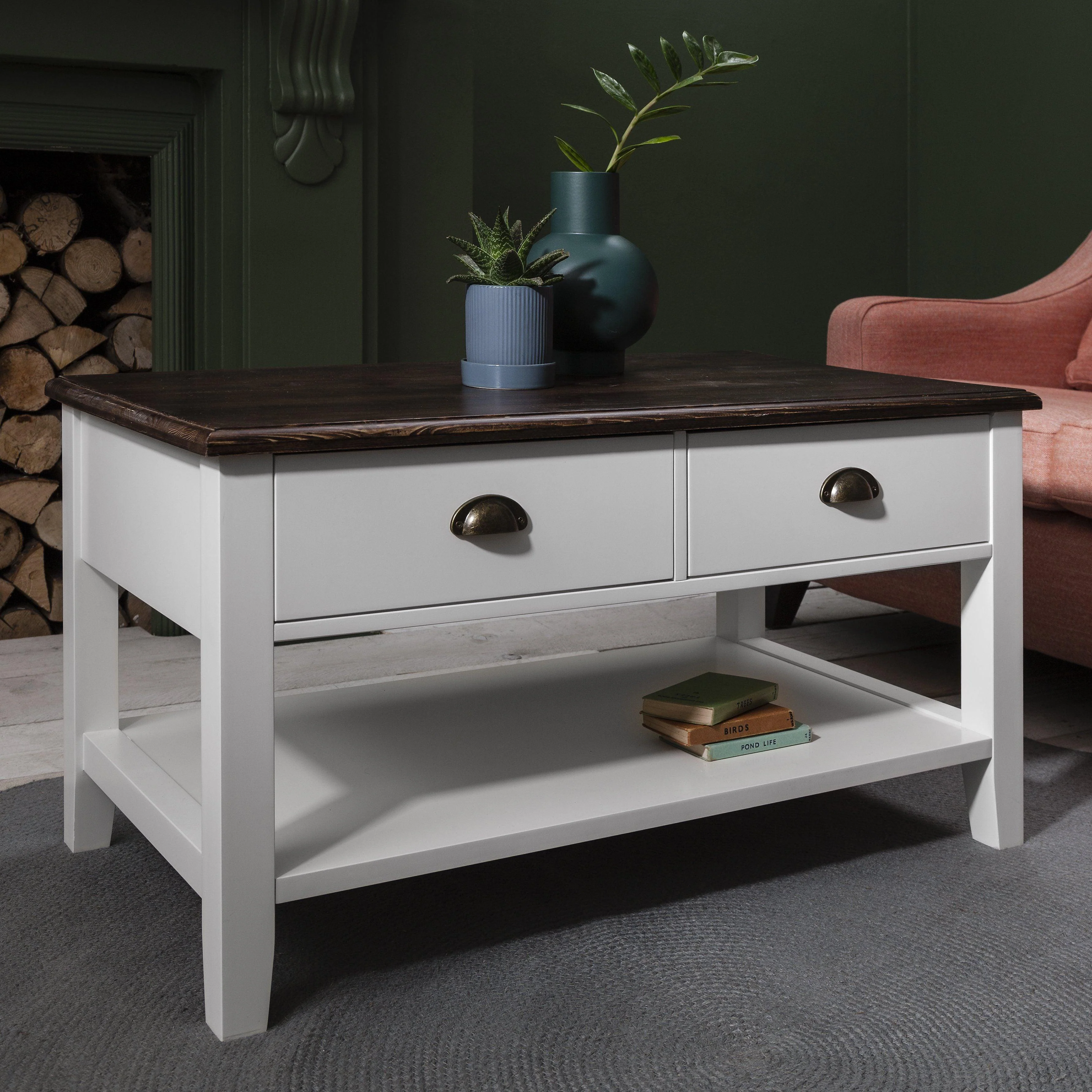 Chatsworth White  Coffee Table with Storage - Image 3