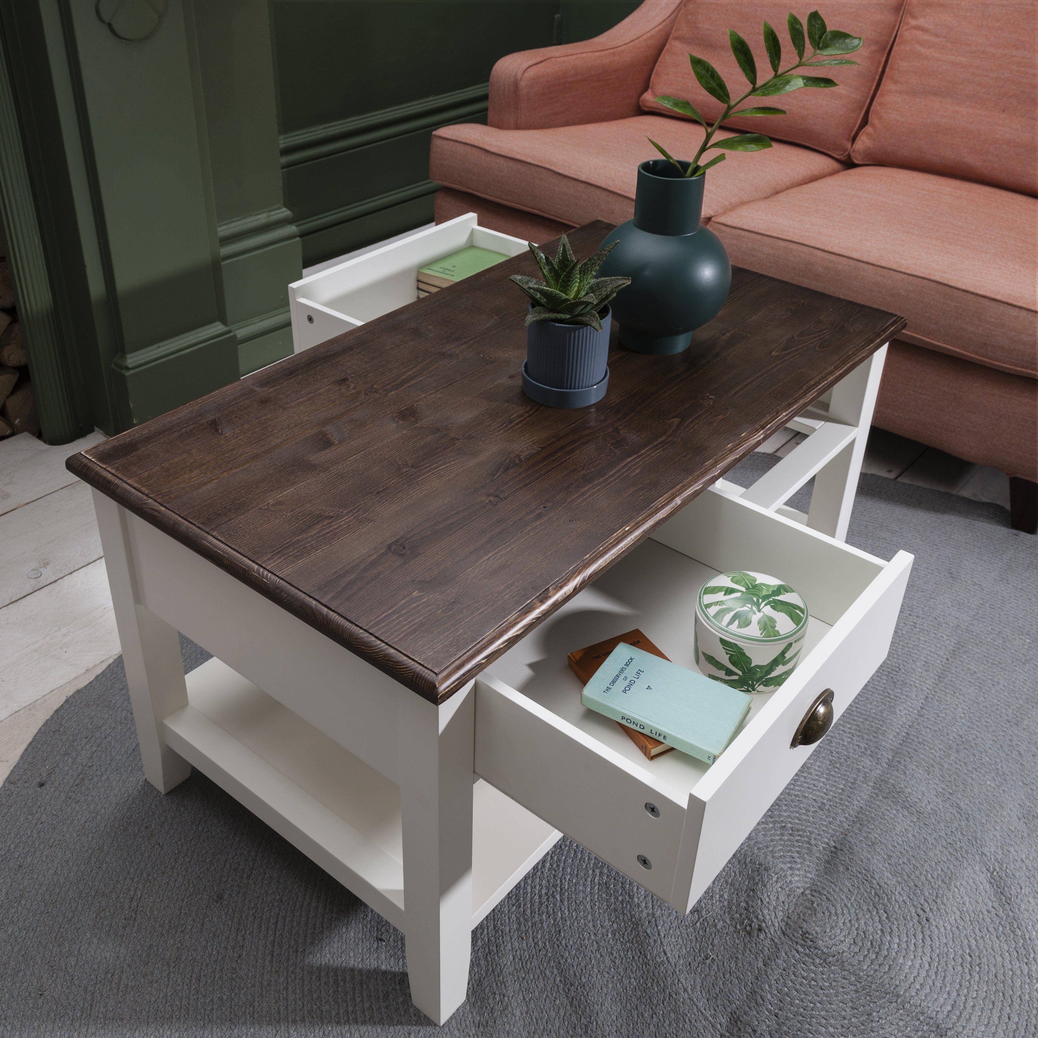 Chatsworth White  Coffee Table with Storage - Image 4