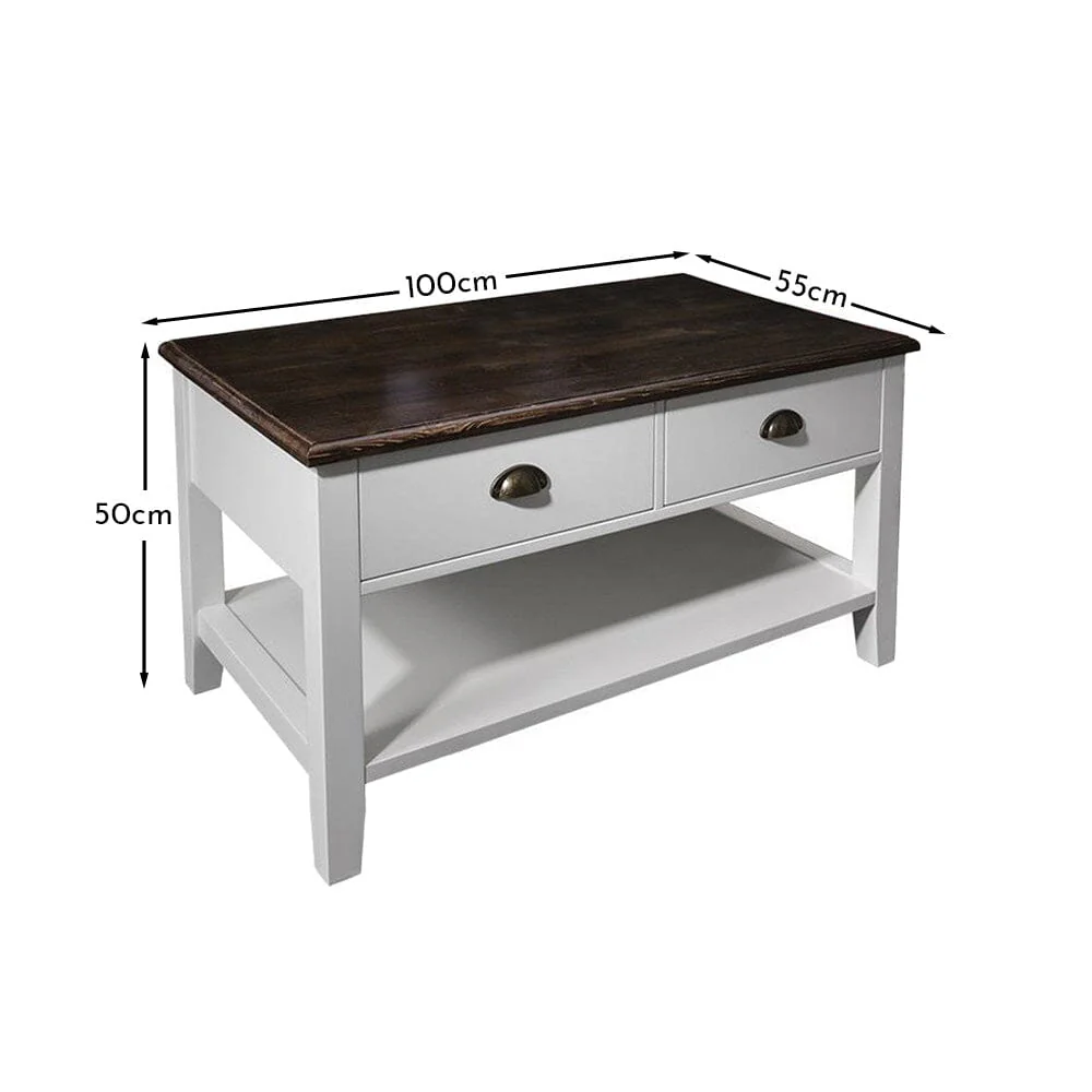 Chatsworth White  Coffee Table with Storage - Image 7