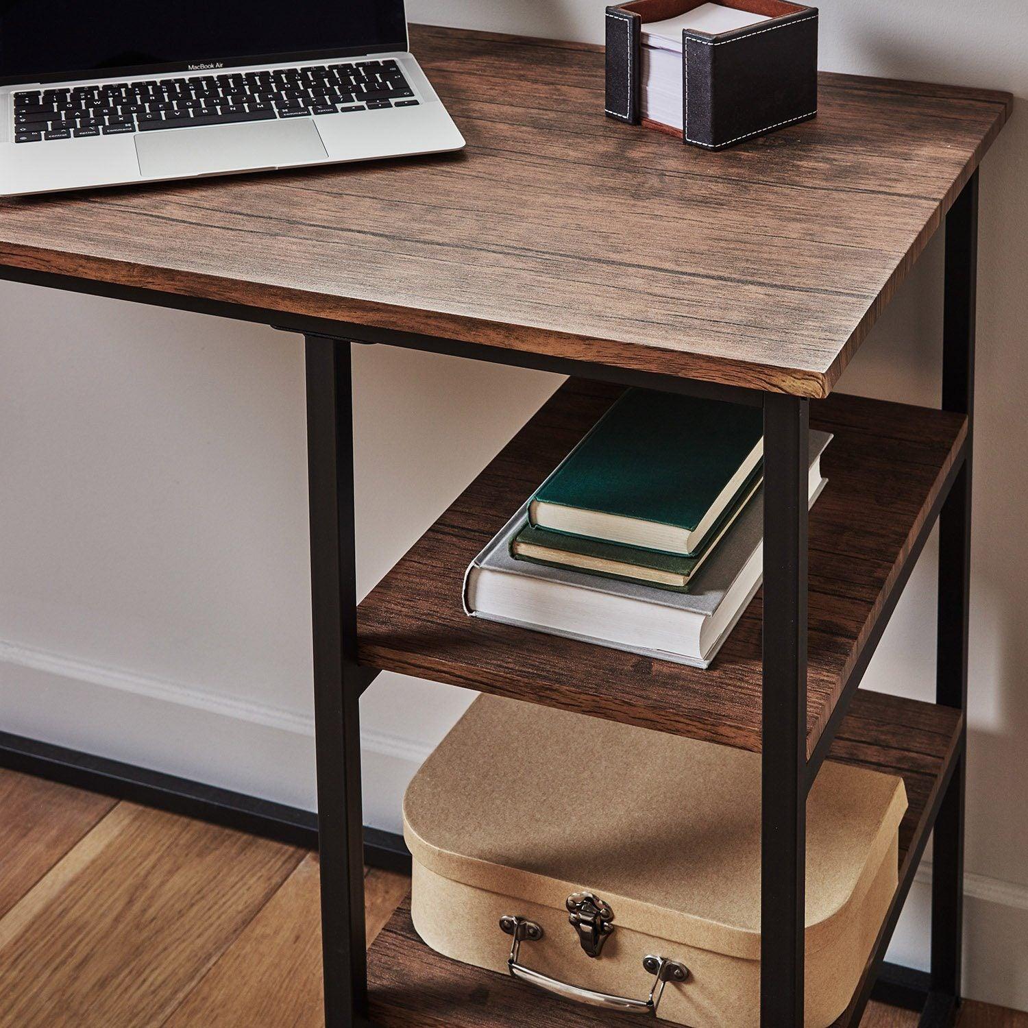 Sheffield Industrial Desk with Shelves - Image 3