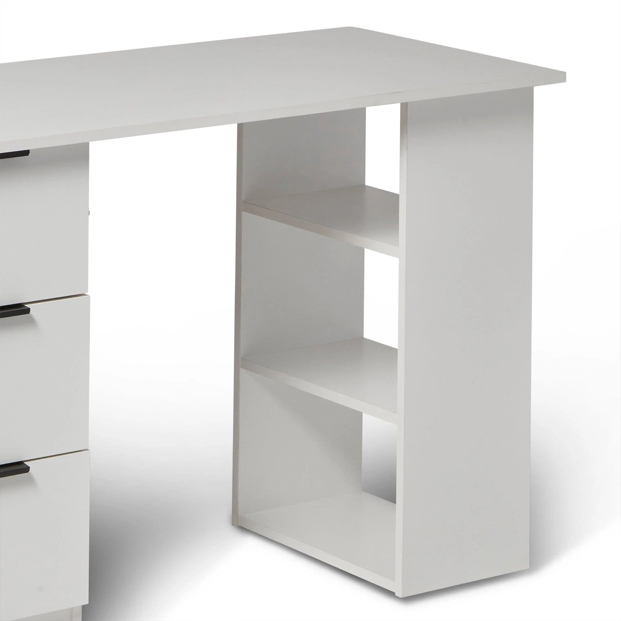 Essie 3 Drawer Desk - White - Image 8