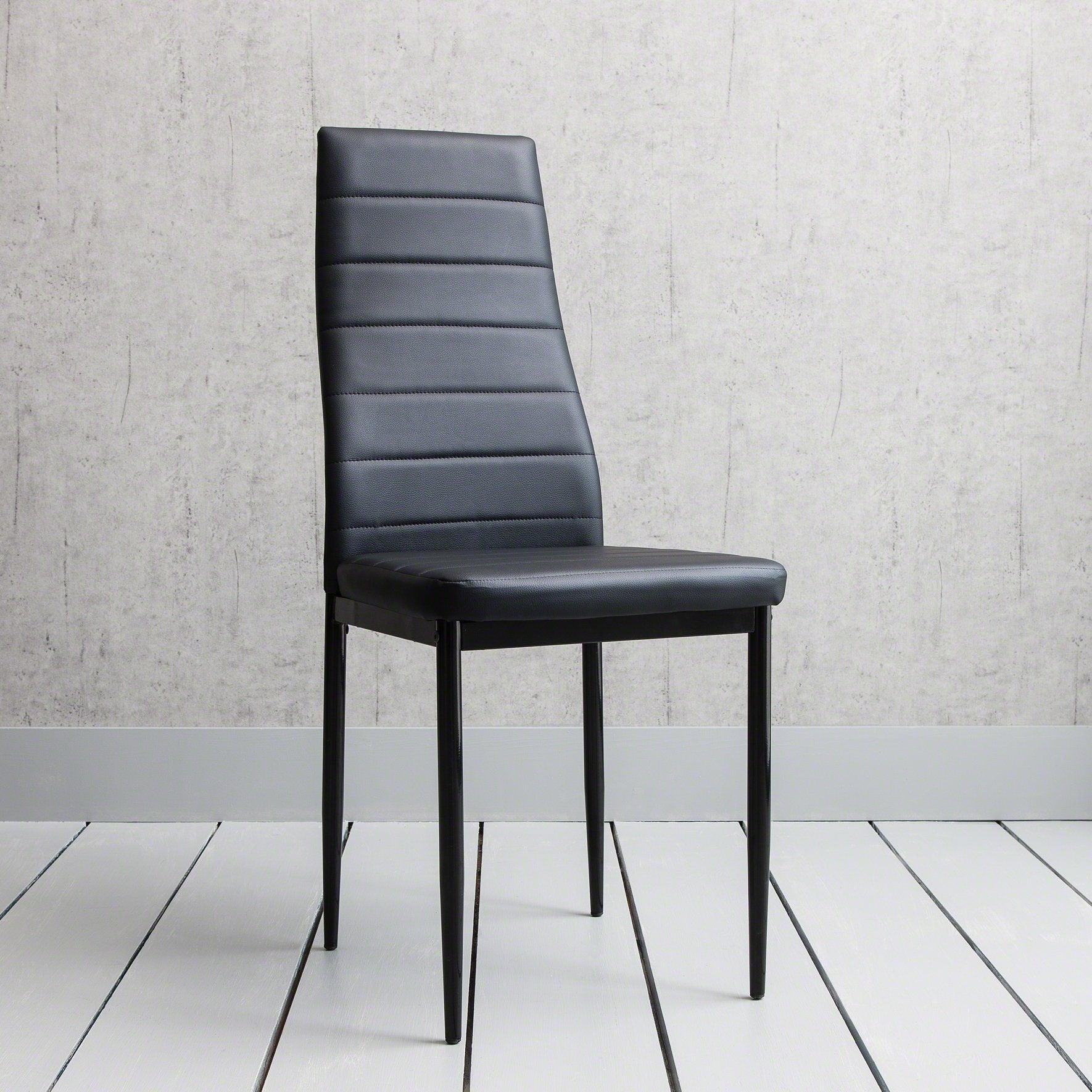 Anya Glass Dining Table Set - 4 Seater - Black - Image 4