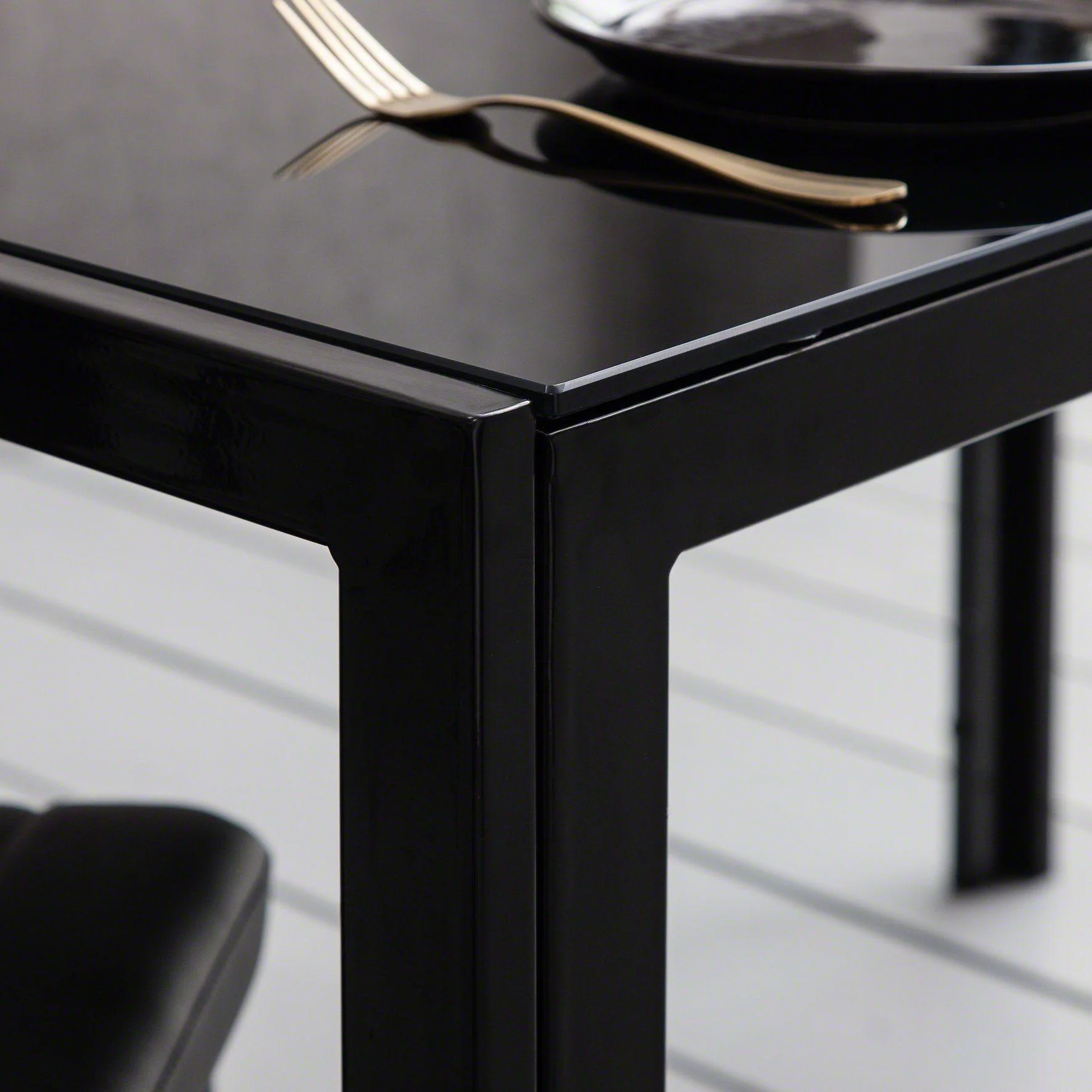 Anya Glass Dining Table Set - 4 Seater - Black - Image 8