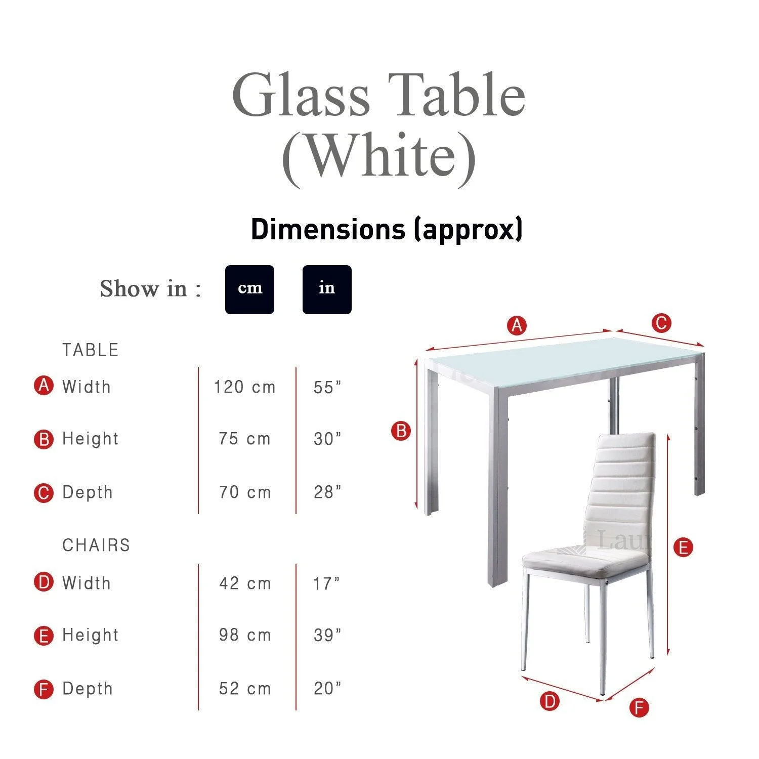 Anya Glass Dining Table Set - 4 Seater - White - Image 6