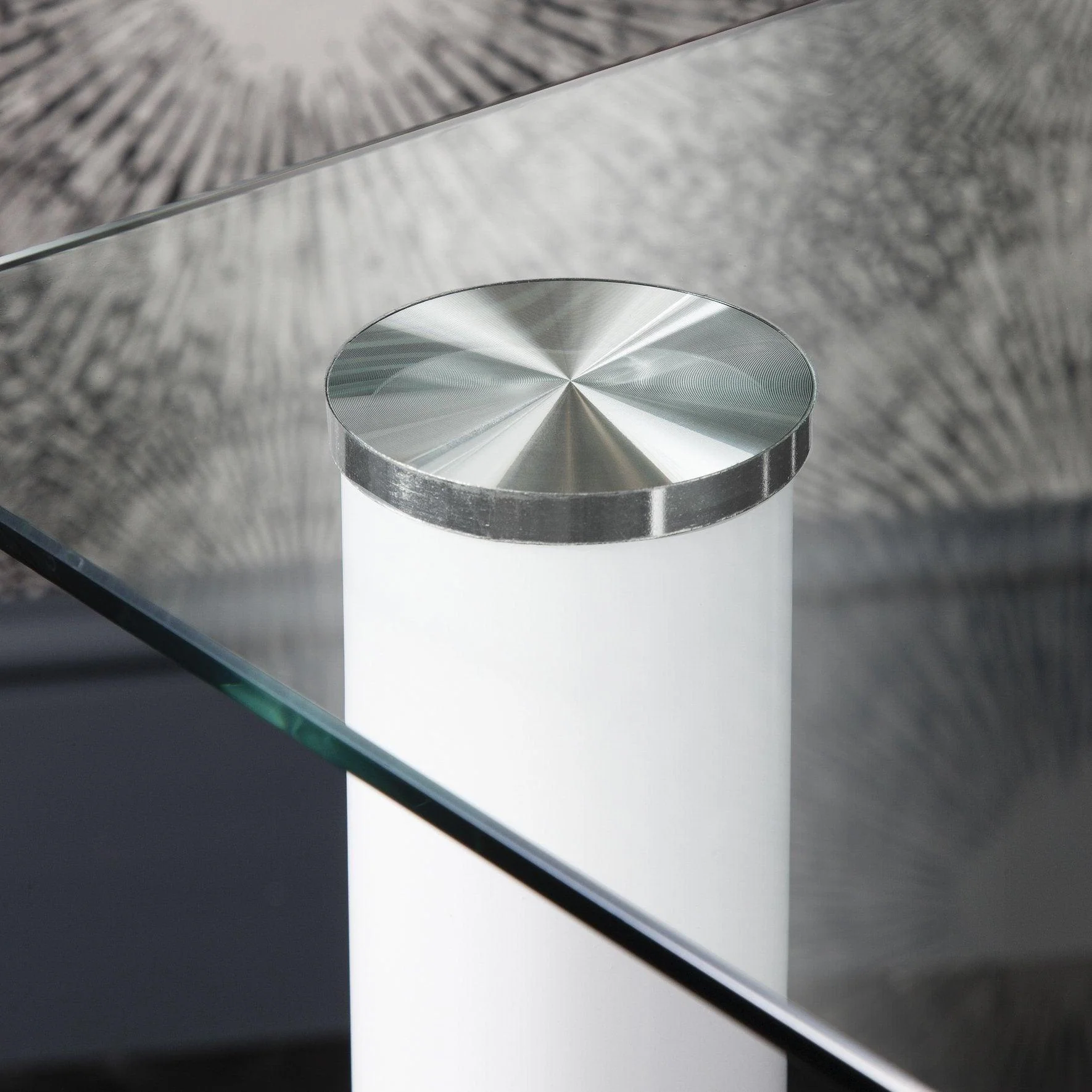 Anya Glass Dining Table Set - 6 Seater - White - Image 4