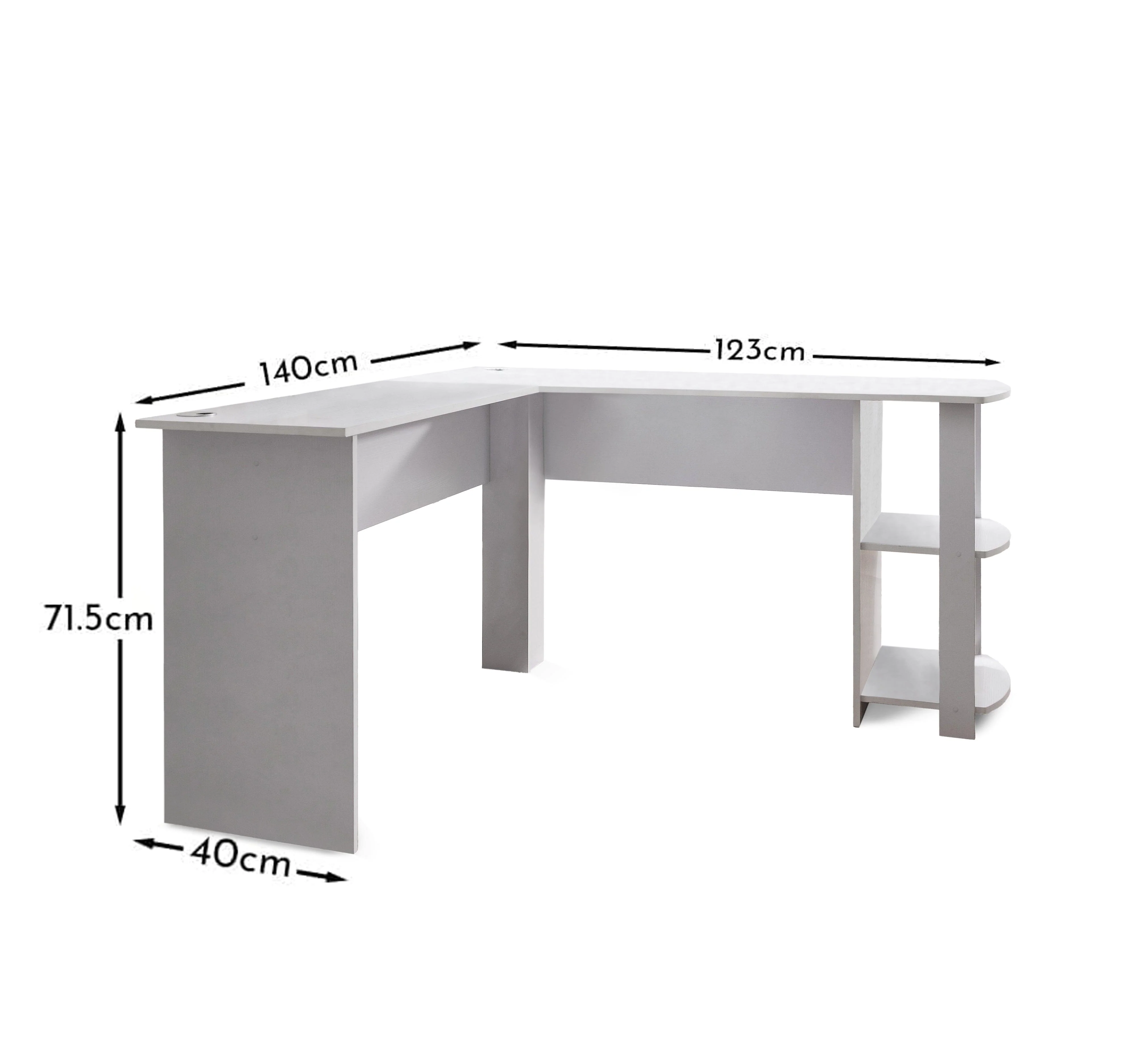 Essie Corner Desk - L-Shaped - White - Image 5