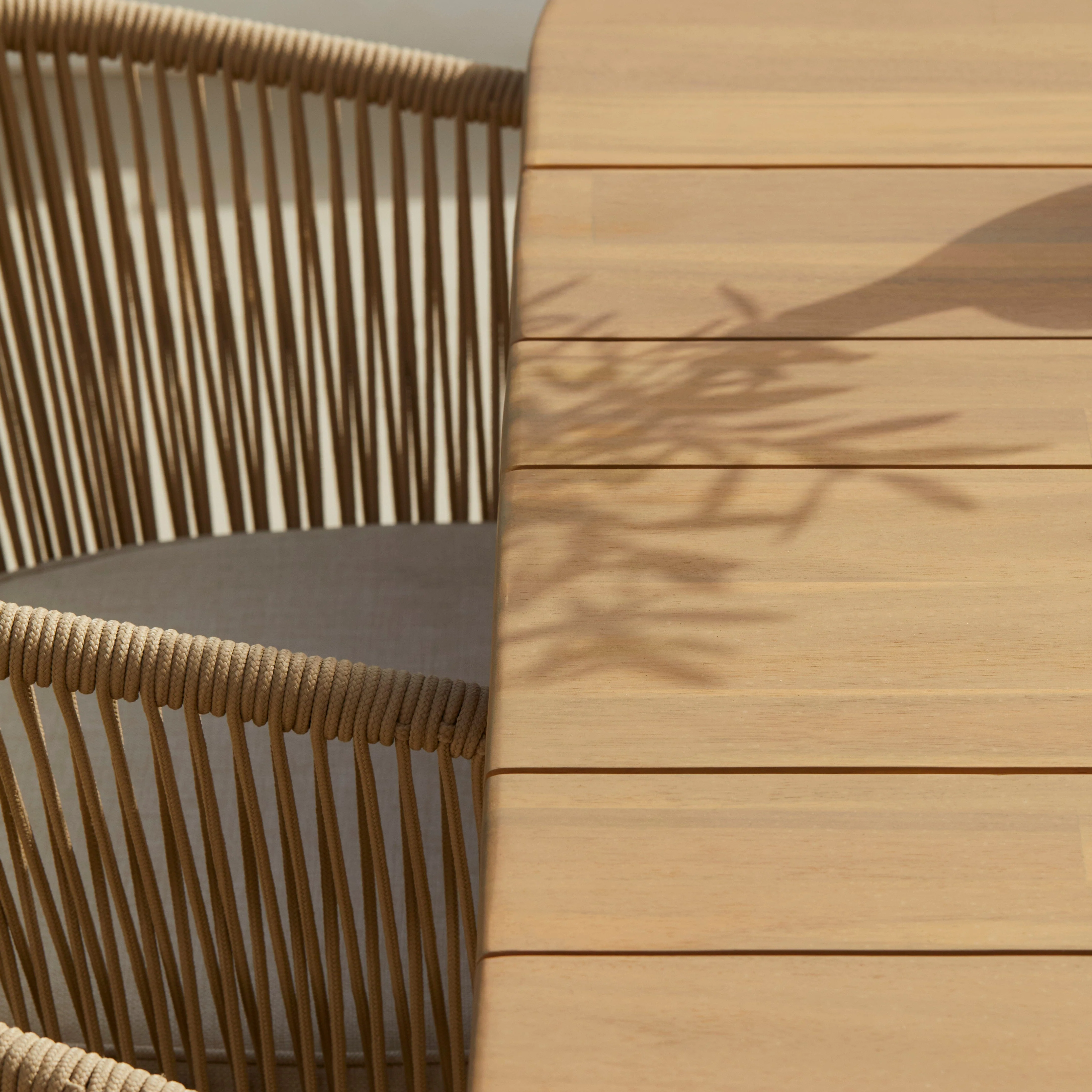 Ezra 6 Seater Oval Wooden Garden Dining Set with 6 Hali Natural Rope Chairs - Image 8